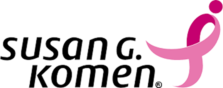Susan G. Komen logo with a black stylized text and pink ribbon design.