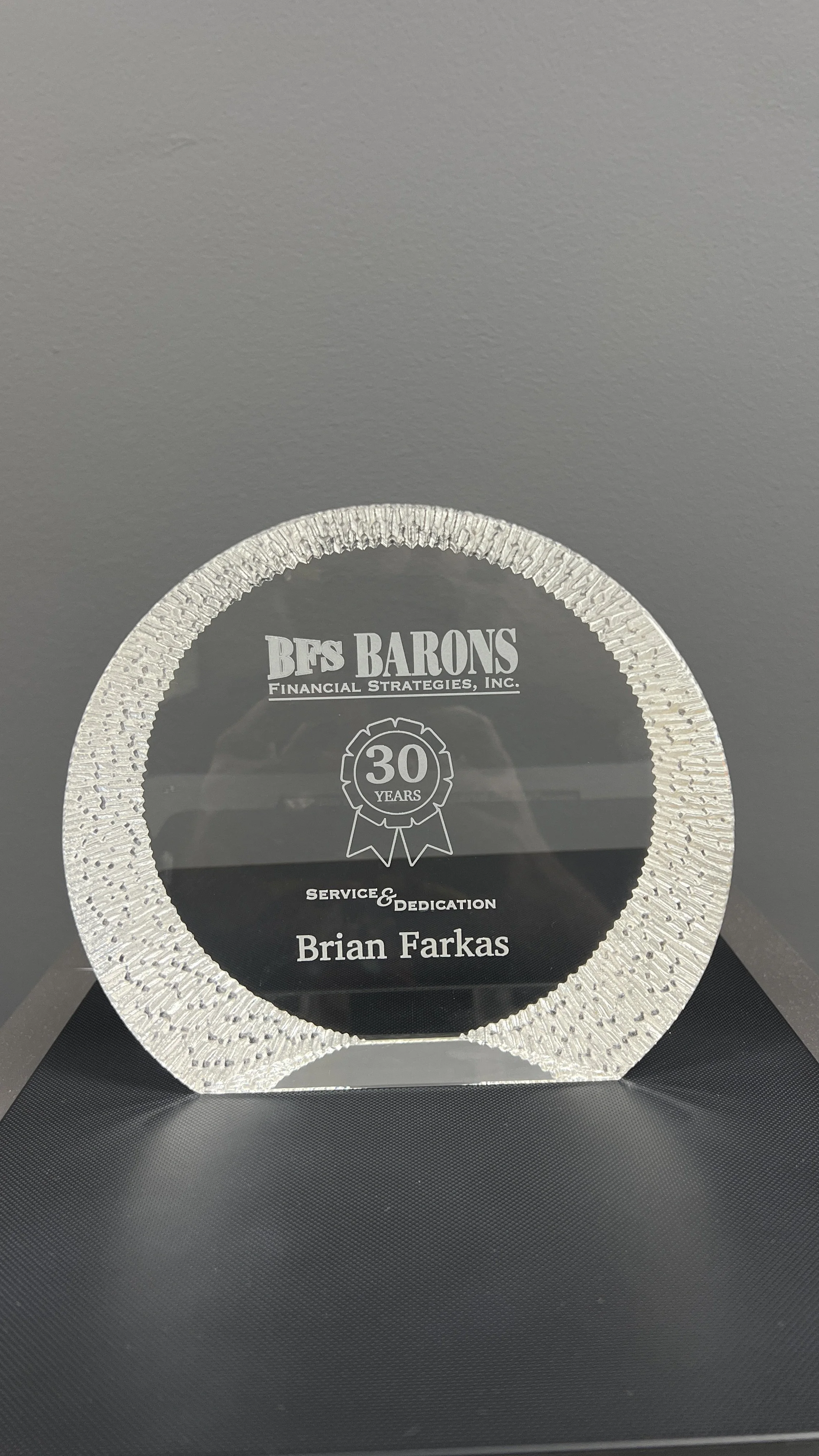 Engraved Crystal Award