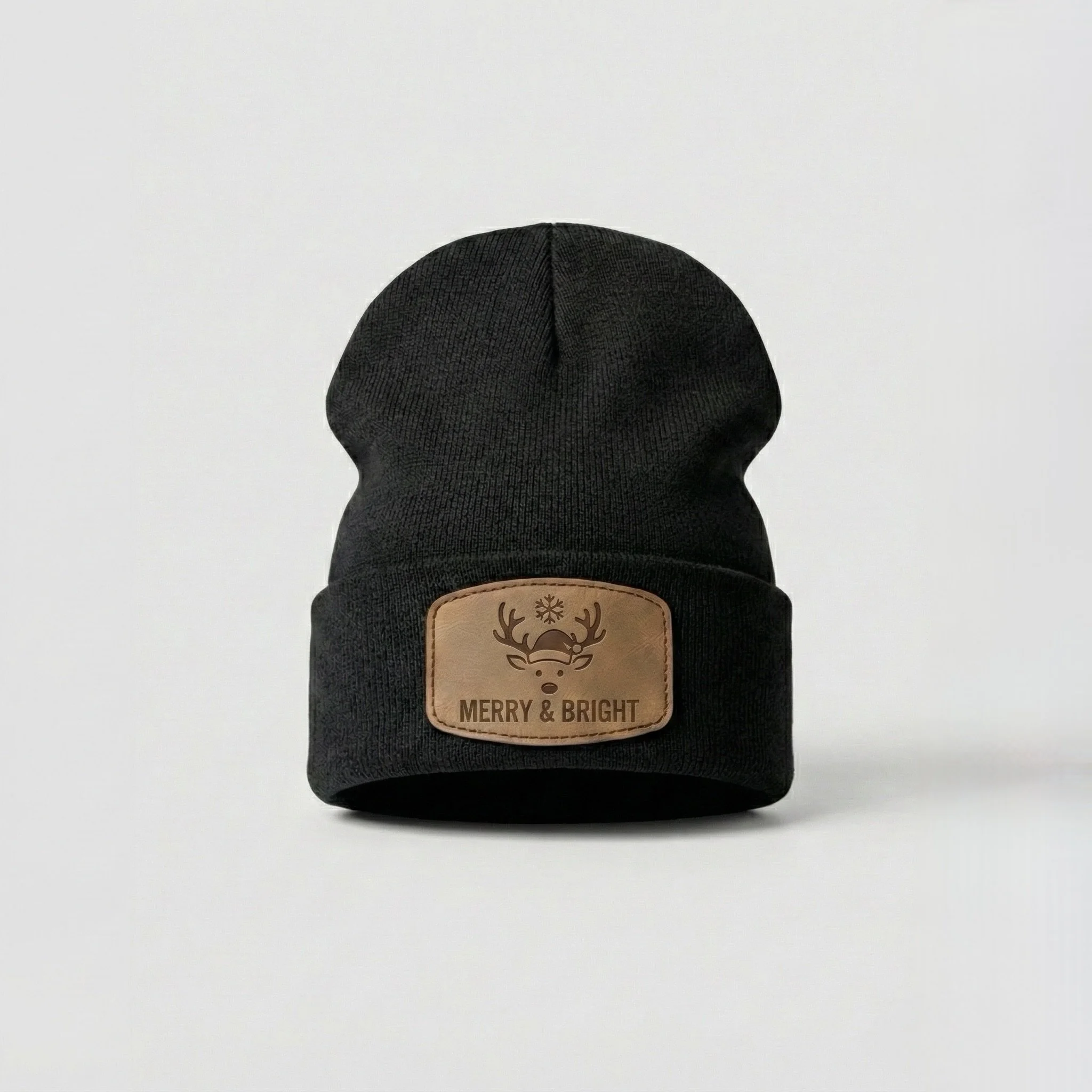 Beanie with Engraved PU Patch