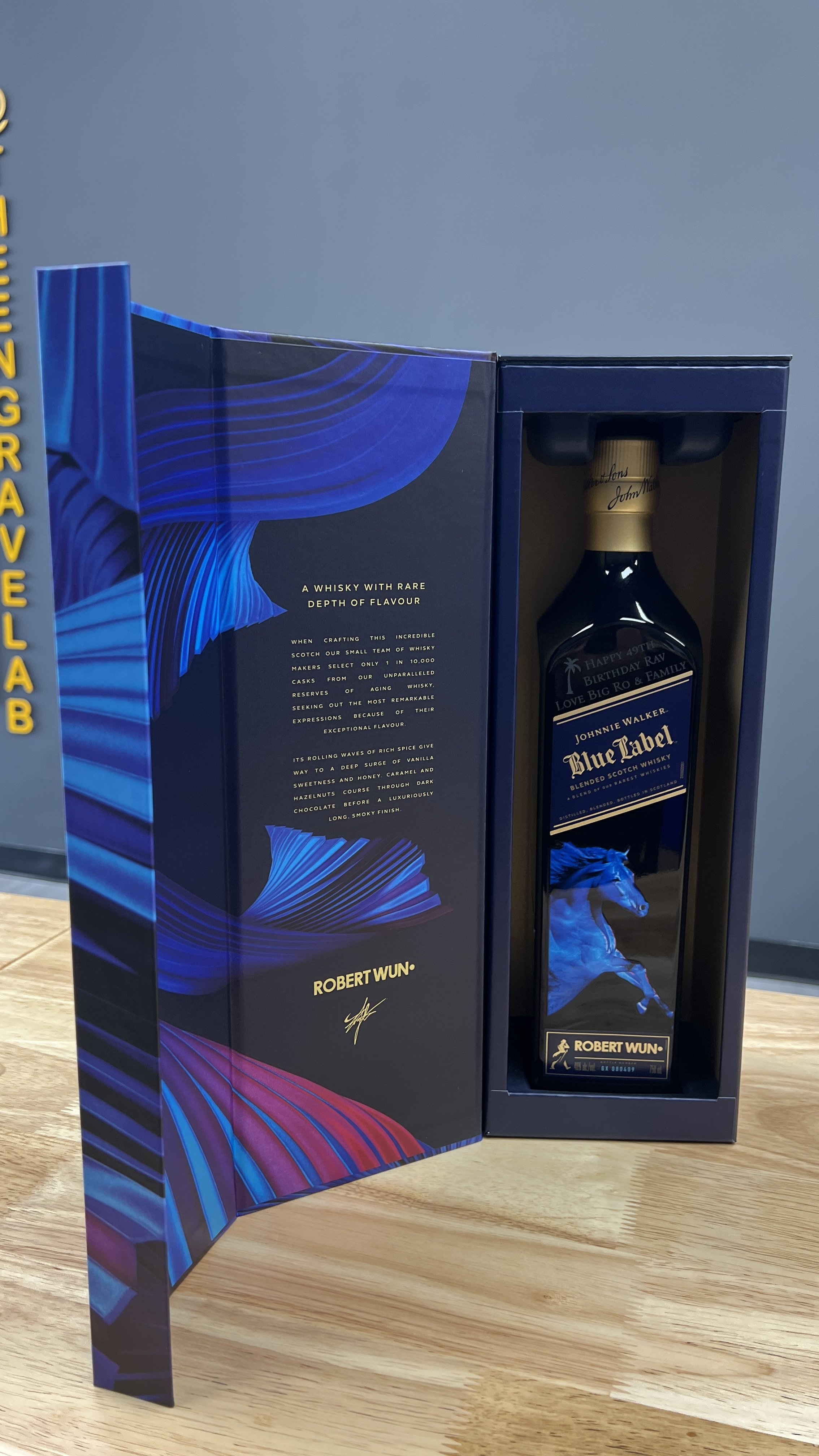 Engraved Blue Label Bottle