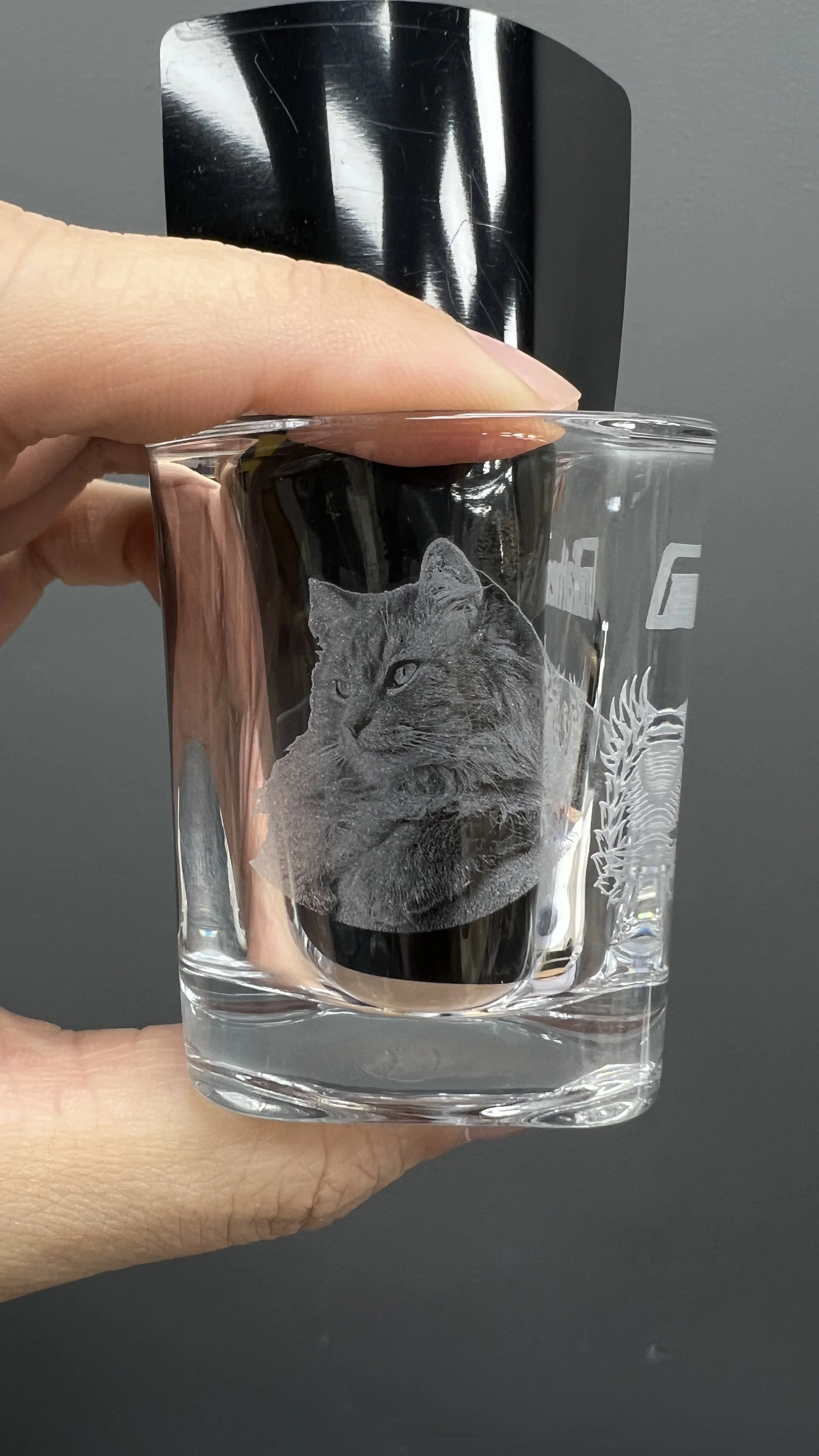 Photo Engraving on Shot Glass