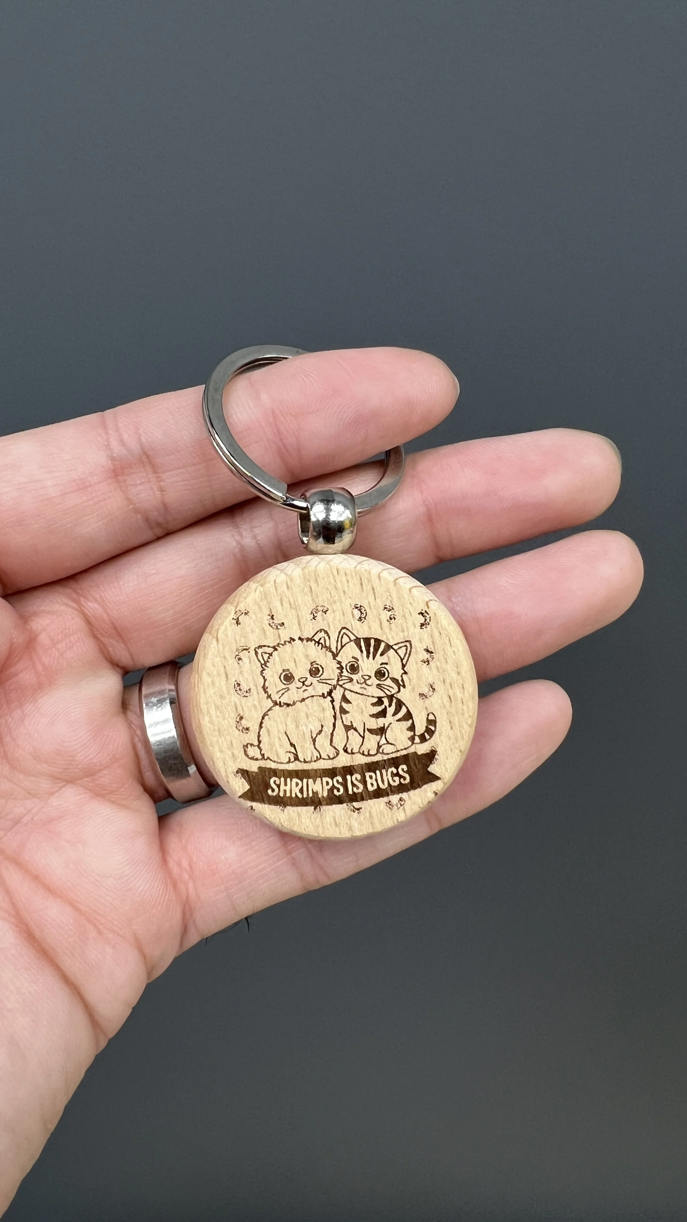 Round Wooden Keychain