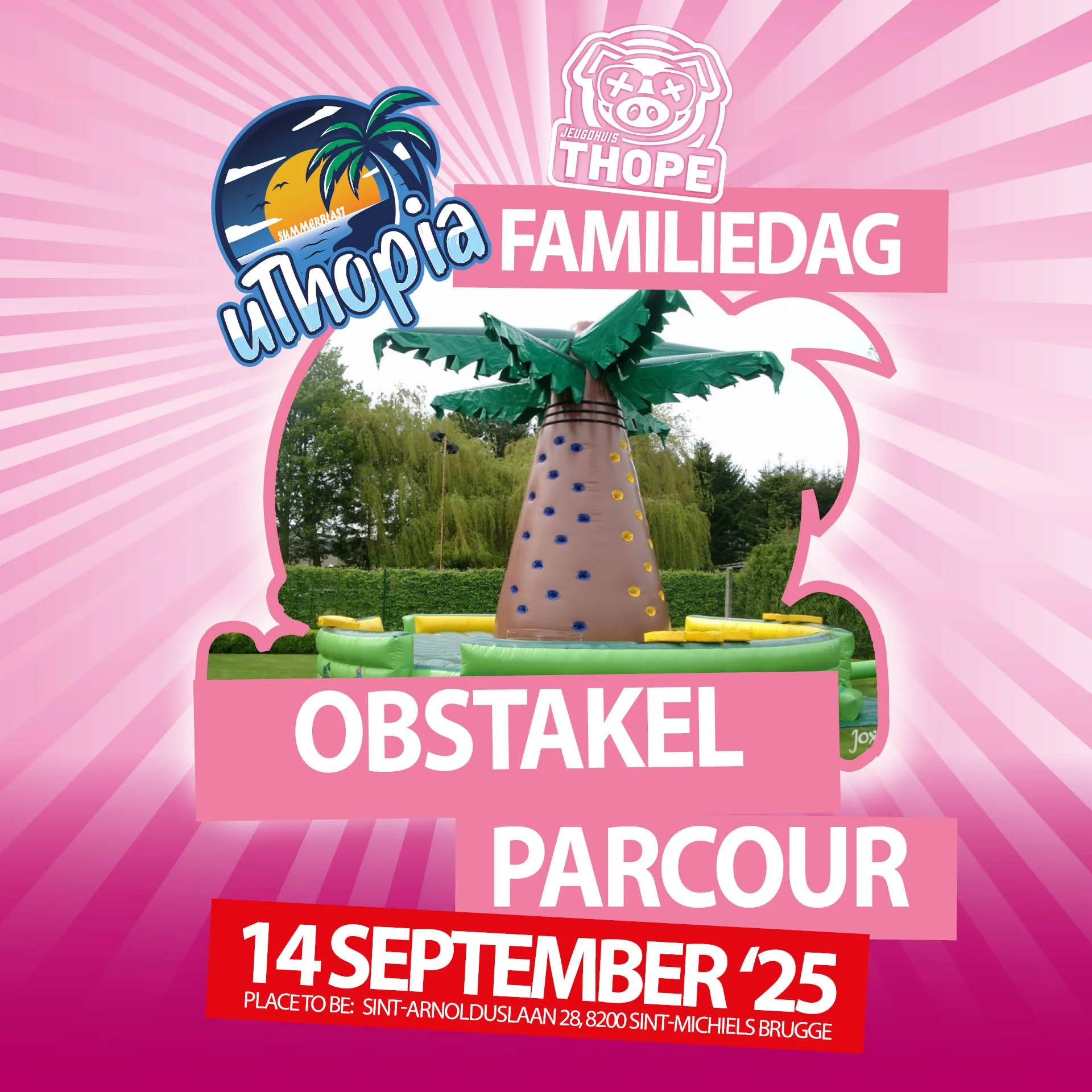 🤸&zwj;♀️ Zin in actie en plezier? Kom je uitleven op de familiedag van Uthopia! 🎉

Naast lekker eten en gezelligheid hebben we een pak leuke randactiviteiten voor jong en oud:

⚽ Bumperball 
🏐 Spikeball 
🎯 Kubb 
🎪 Obstakelparcours 
🎈 Ballonclow