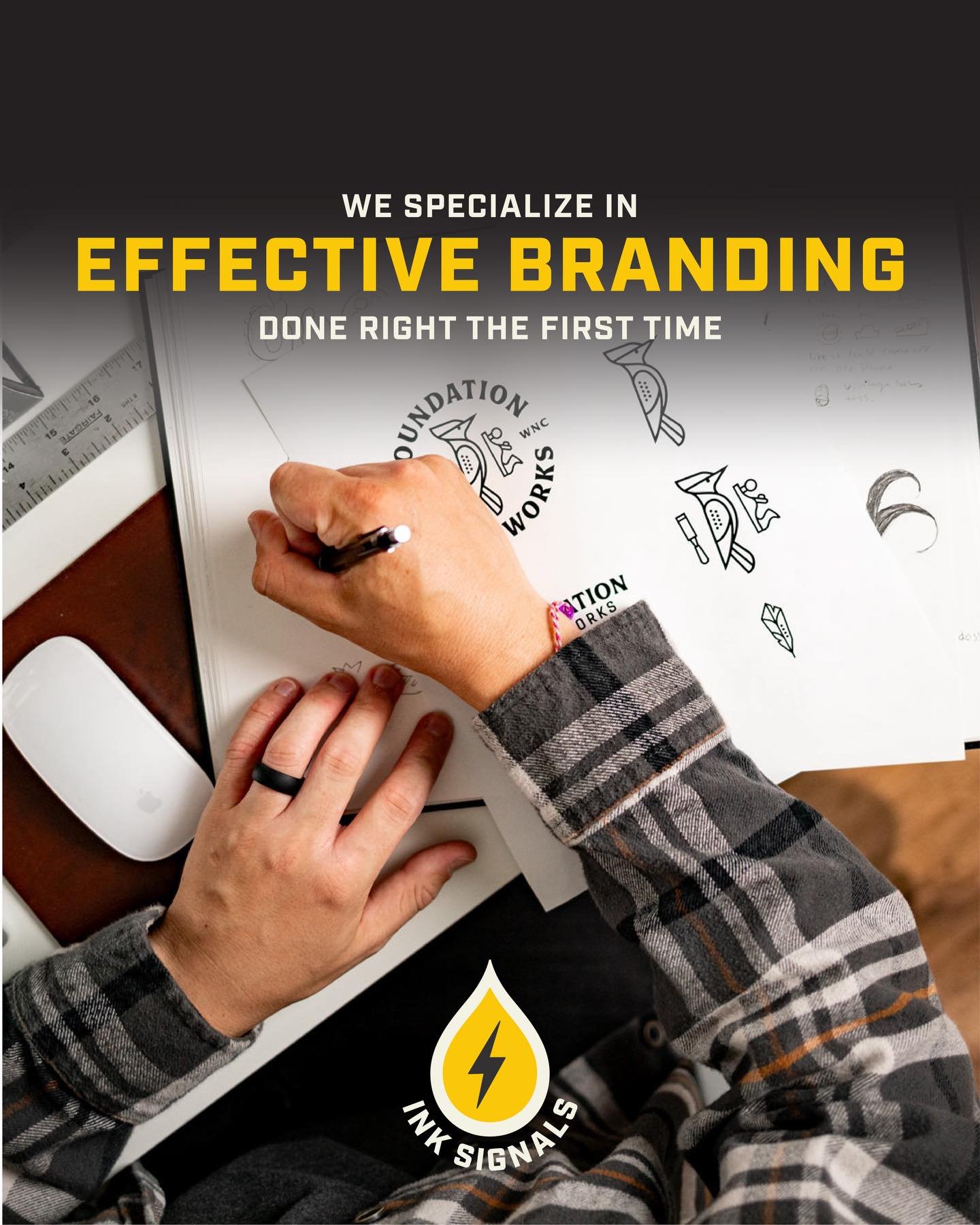 A creative ally to help push you forward.⁠
We dig deep to craft brands that send the right signals. ⁠
⁠
⁠
Working with Ink Signals you get:⁠
⁠
&bull; A creative ally who actively listens to visualize solutions to your problems.⁠
⁠
&bull;Design &amp; 