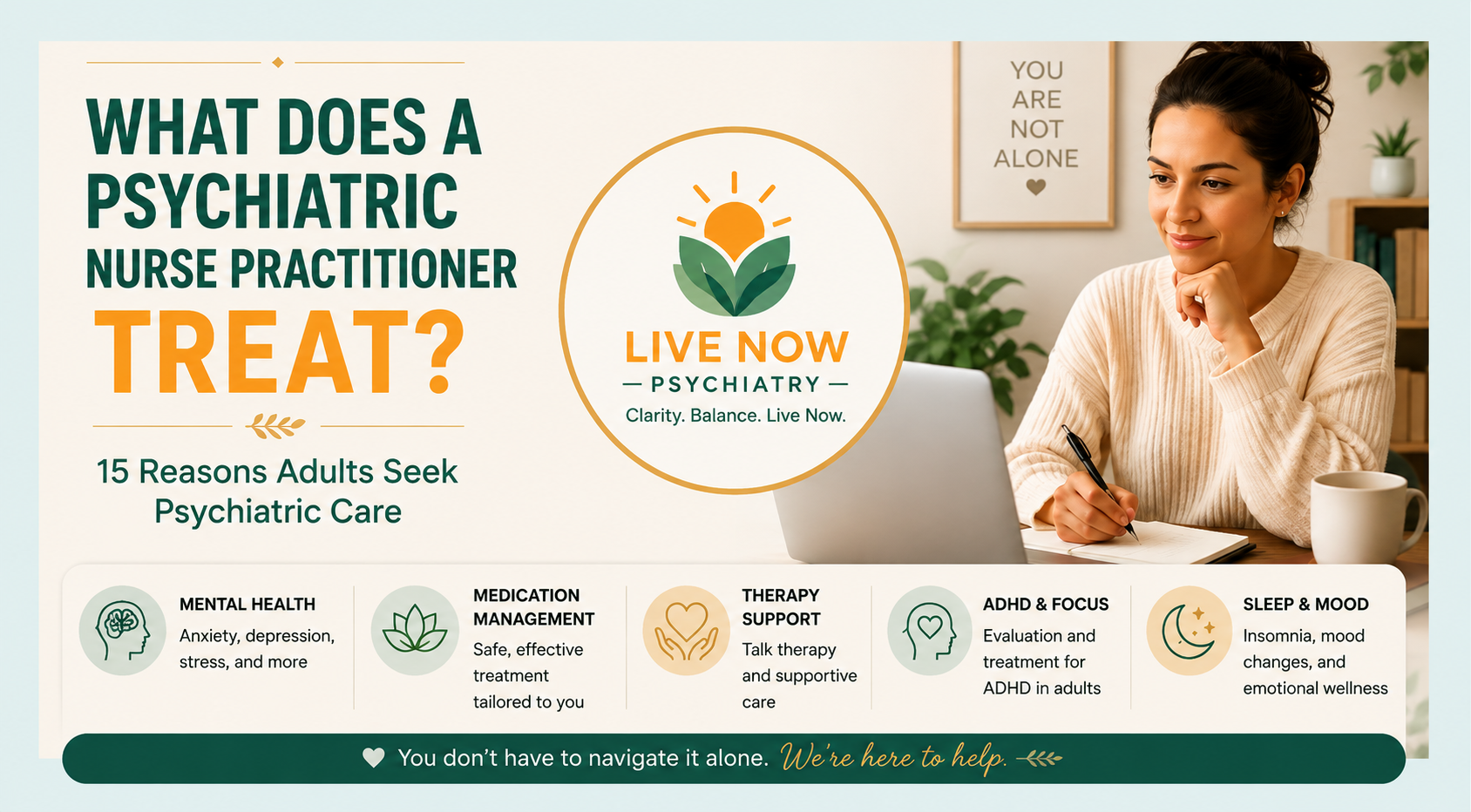 What Does a Psychiatric Nurse Practitioner Treat? 15 Reasons Adults Seek Psychiatric Care