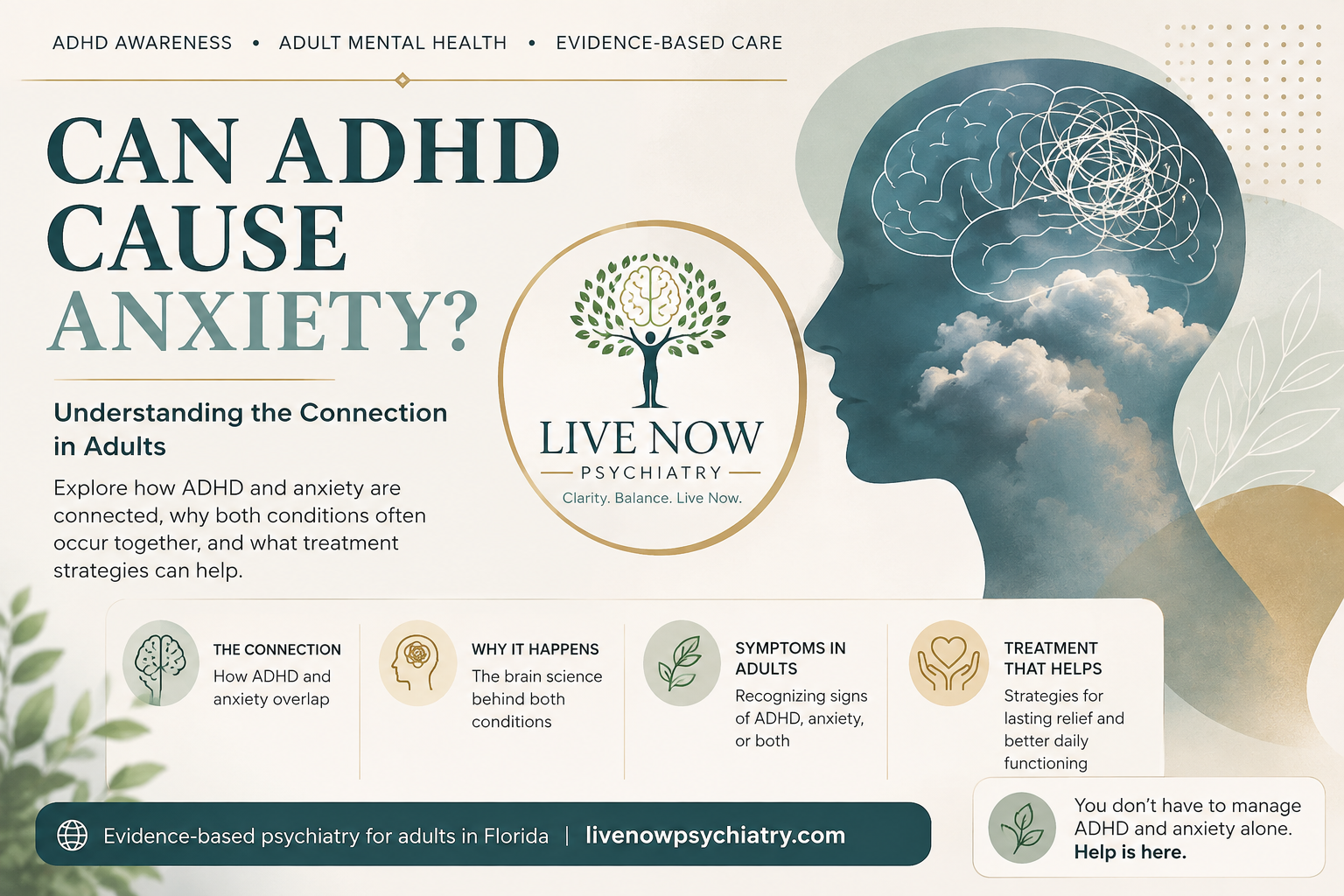 Adult experiencing stress while learning about the connection between ADHD and anxiety.
