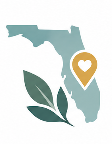 Florida icon representing online psychiatric care for adults throughout Florida