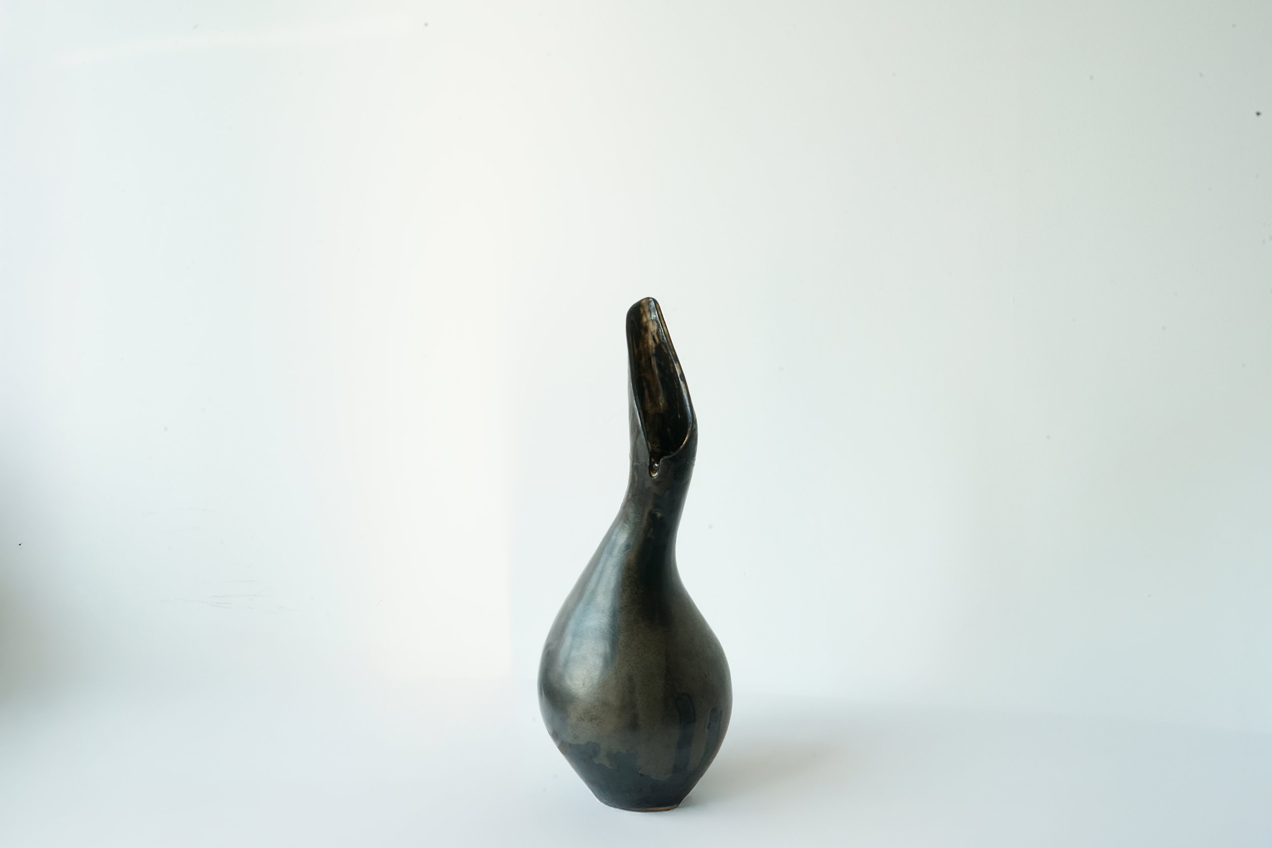 Untitled, 2025, Volcano black stoneware, glaze, 44 x 16.2 x 16.2 cm