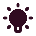 Silhouette of a light bulb icon, symbolizing ideas or innovation.
