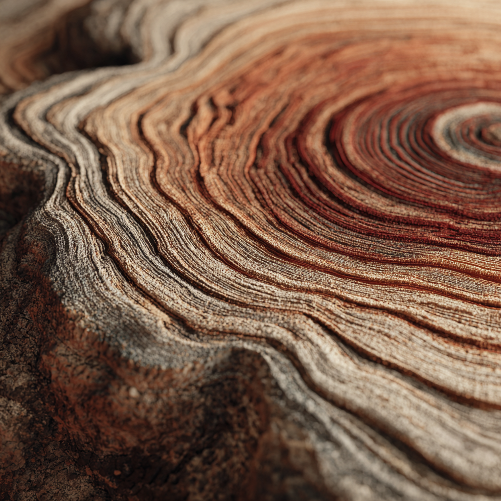 Close up image of a wavy tree stump