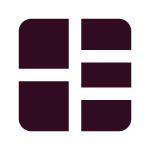 Icon of a menu with four squares and four horizontal bars