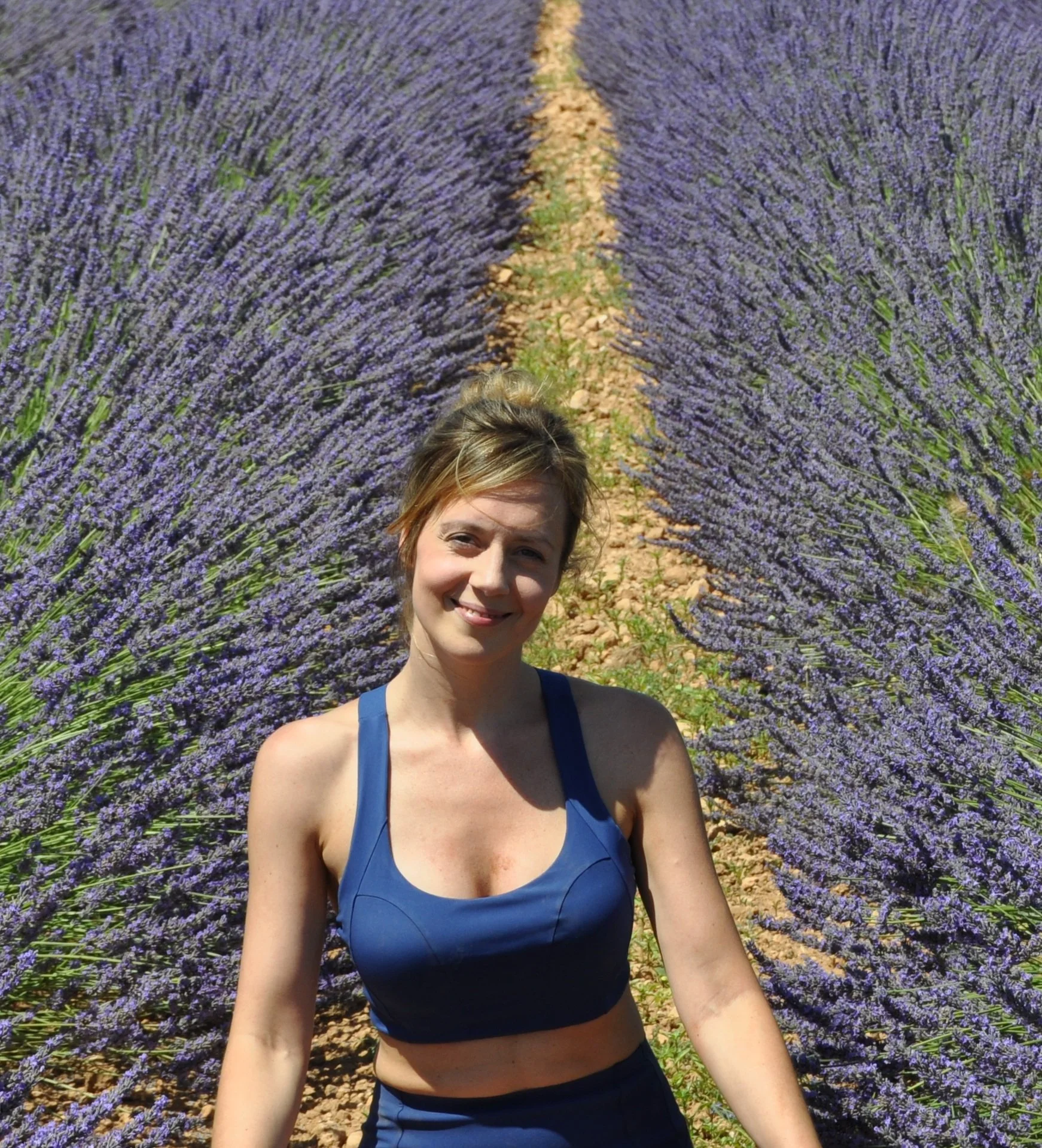 Coach Barbara in a lavender field
