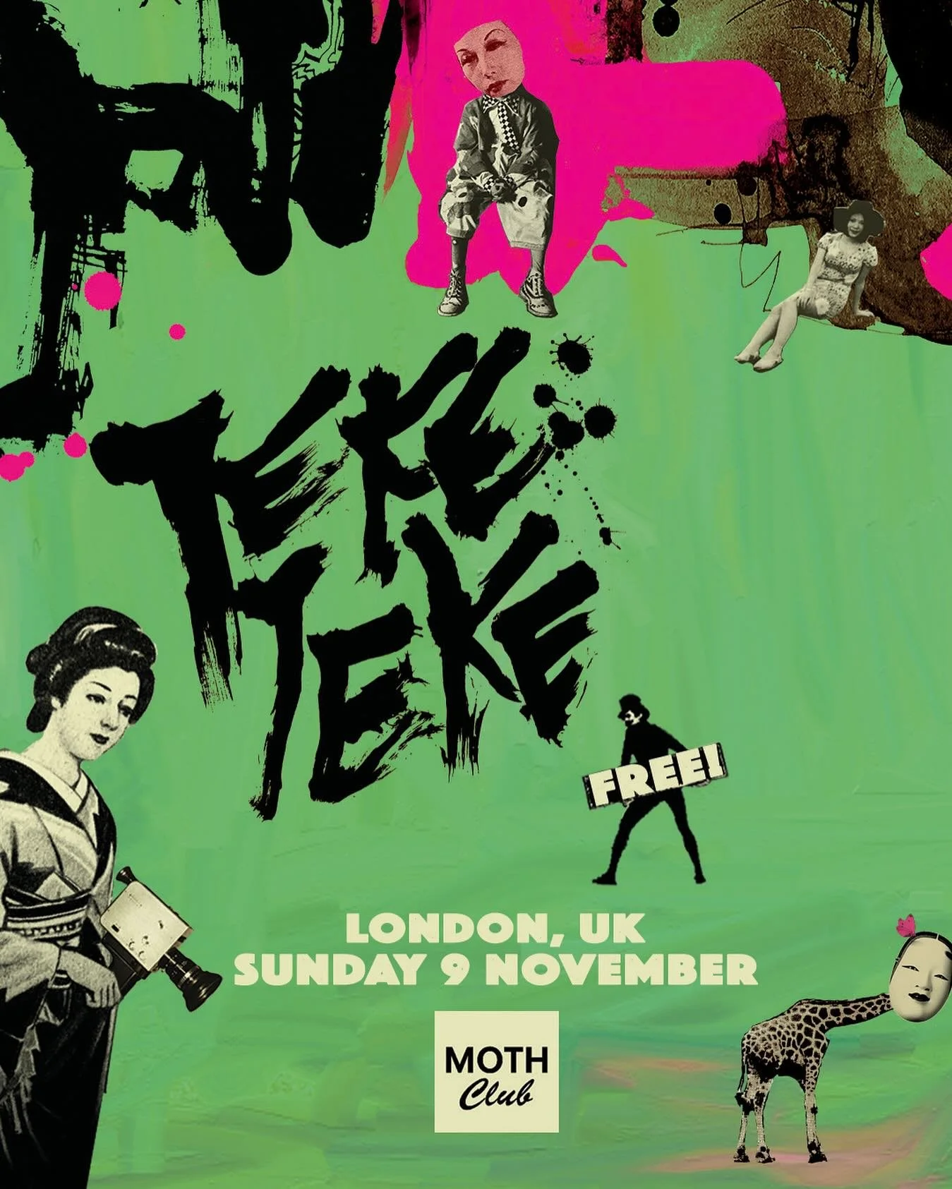 We&rsquo;re delighted to welcome cinematic Japanese psych-rock group @teke_teke_band for a free entry show @mothclub on 9 November!

Featuring traditional Japanese instruments, flute and trombone alongside raging guitars and a pulsing rhythm section,