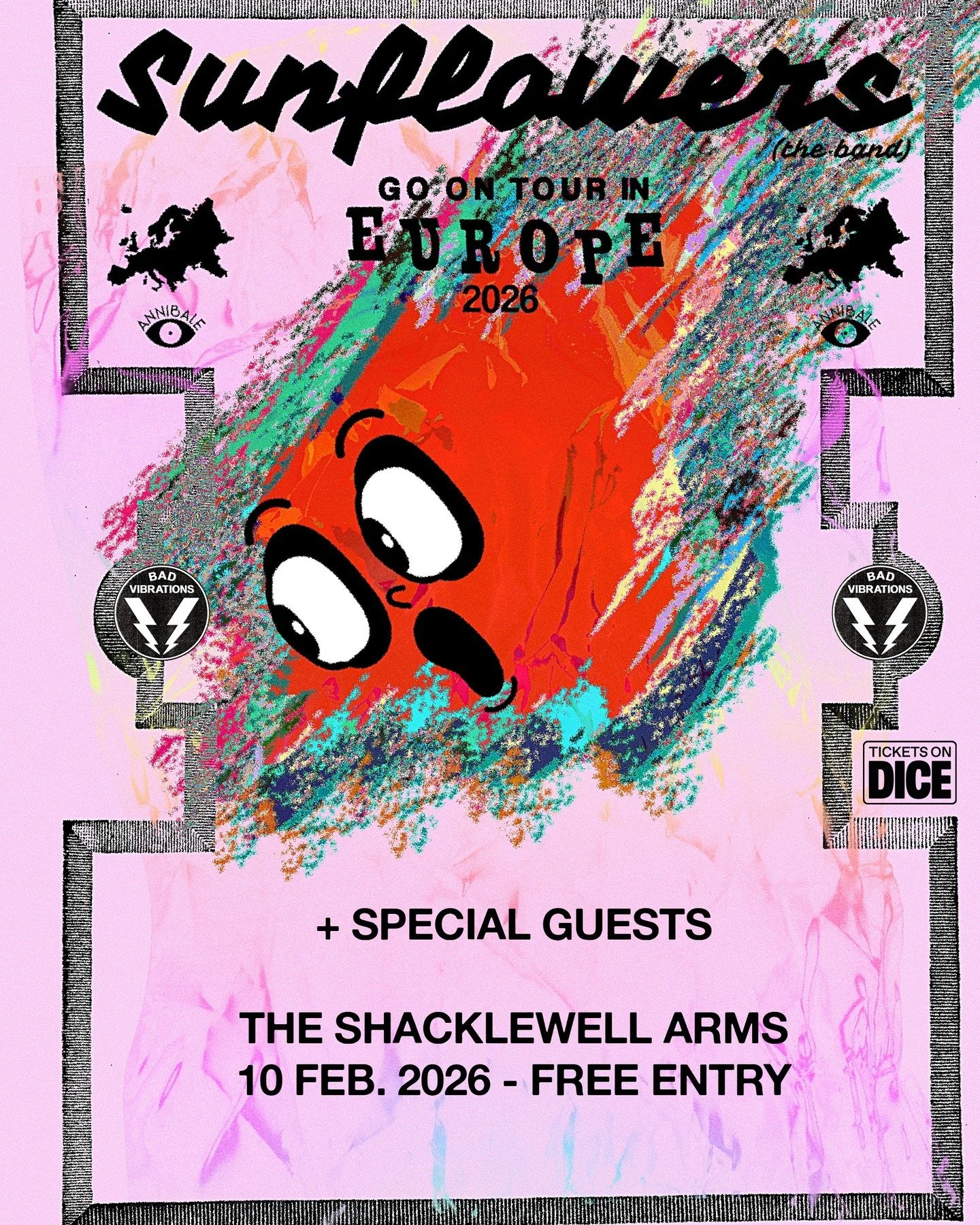 With blends of blistering punk energy with layers of distortion, and experimental chaos @sunflowers.theband are set to join us @shacklewellarms on 10 Feb for a free entry show ! RSVP @dicefm