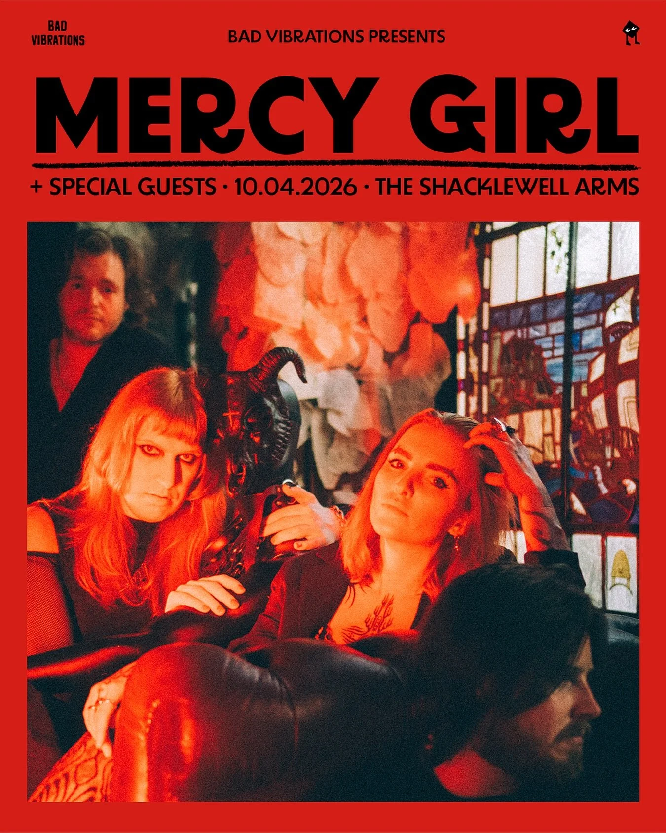 Glasgow&rsquo;s rising electronic four-piece, Mercy Girl return to London on April 10th at The Shacklewell Arms. 

Formed in 2024 by Daisy Miles, Davey Purdie, Craig Harkness and Kylie MacNaughton, the band explores themes of love, despair and the un