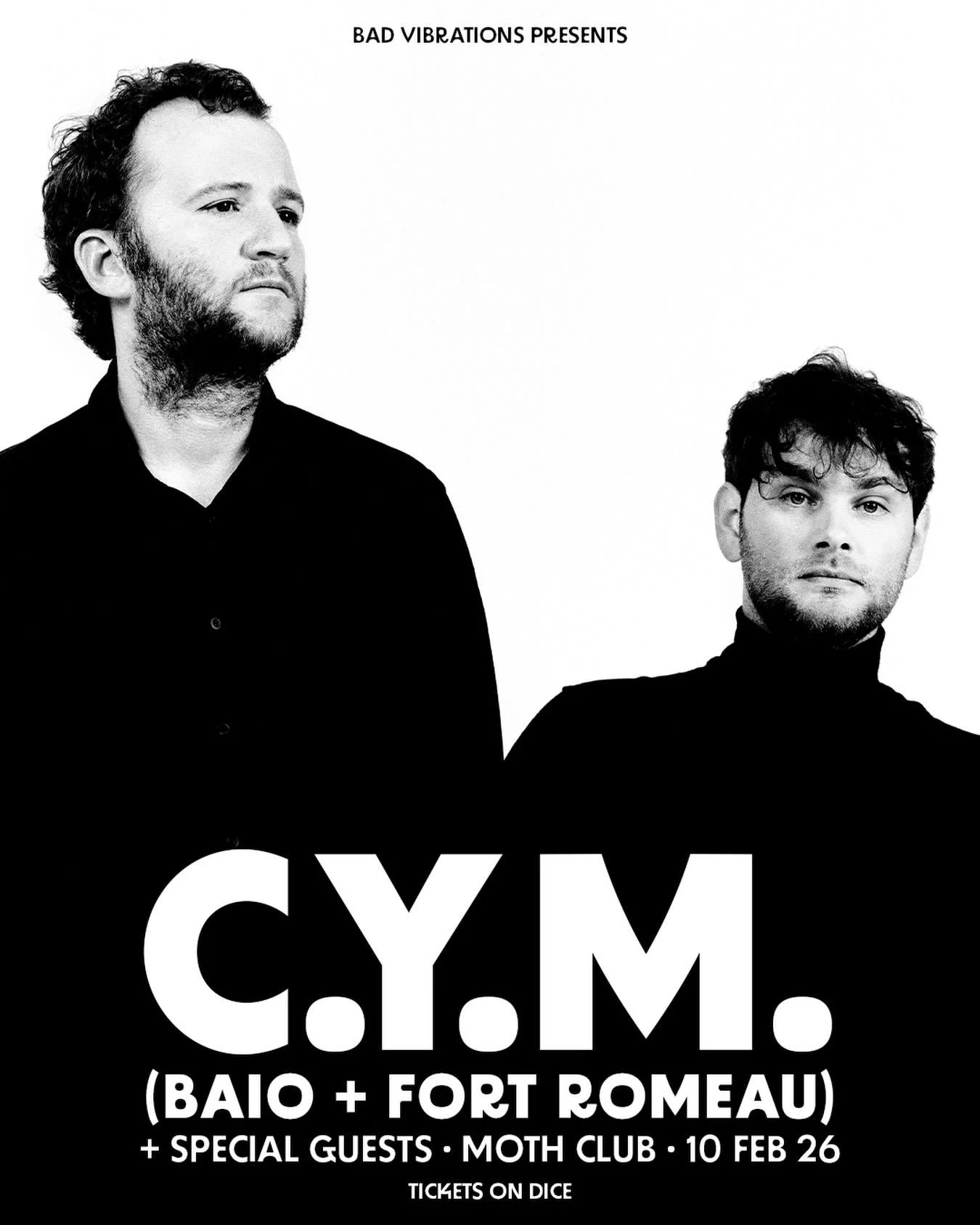 We&rsquo;re delighted to welcome @c.y.m.official to MOTH Club on 10th February 2026! 

C.Y.M. is the collaboration between Chris Baio (Vampire Weekend, Baio) and Michael Greene (Fort Romeau).
Their sound is an amalgam of krautrock, shoegaze, indie, i