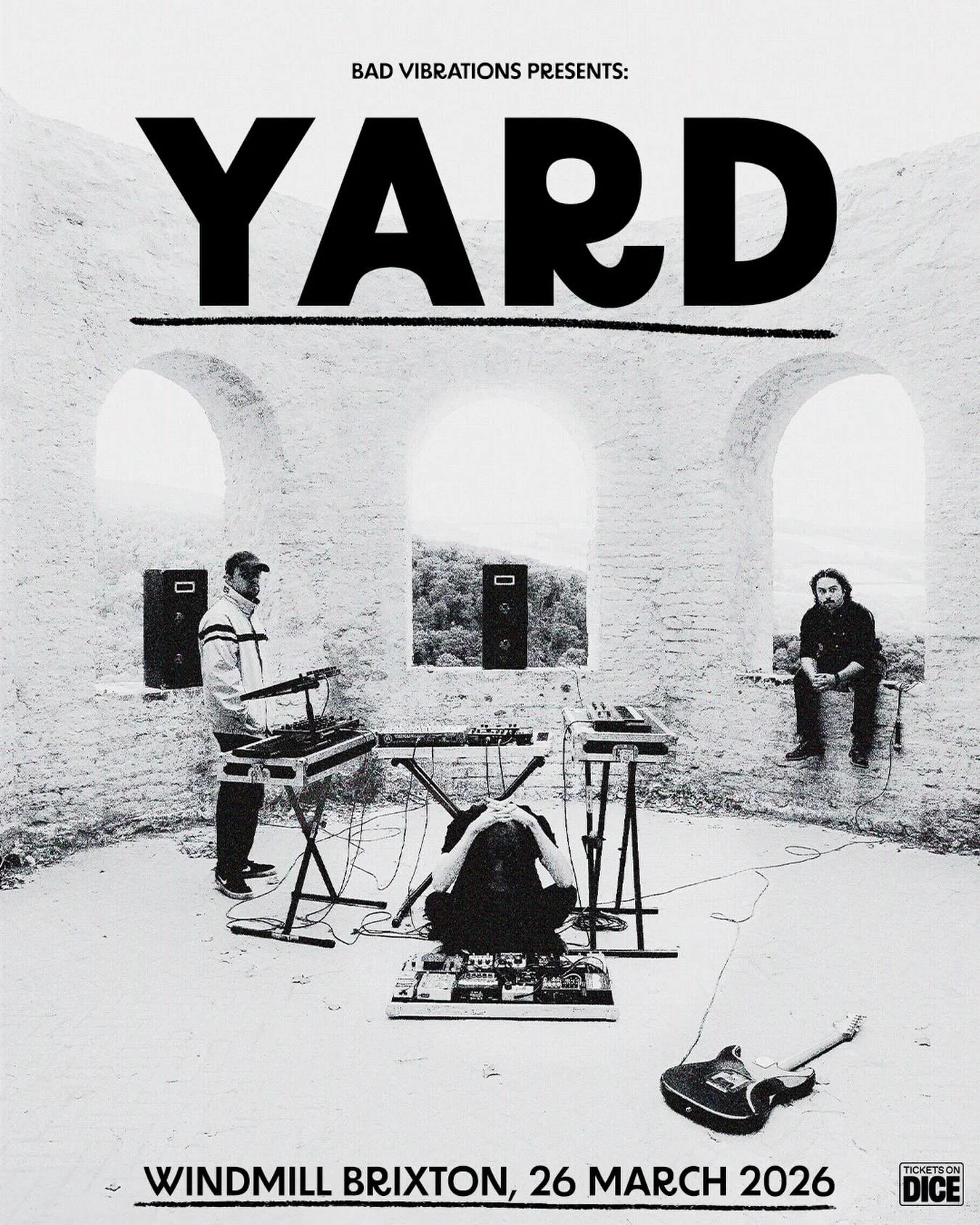 We&rsquo;re delighted to welcome Dublin three piece YARD back to London on 26 March 2026 and this time to Brixton&rsquo;s Windmill. 

Bridging the gap between techno and noise rock, their music can only be described as an intense and immersive sensor