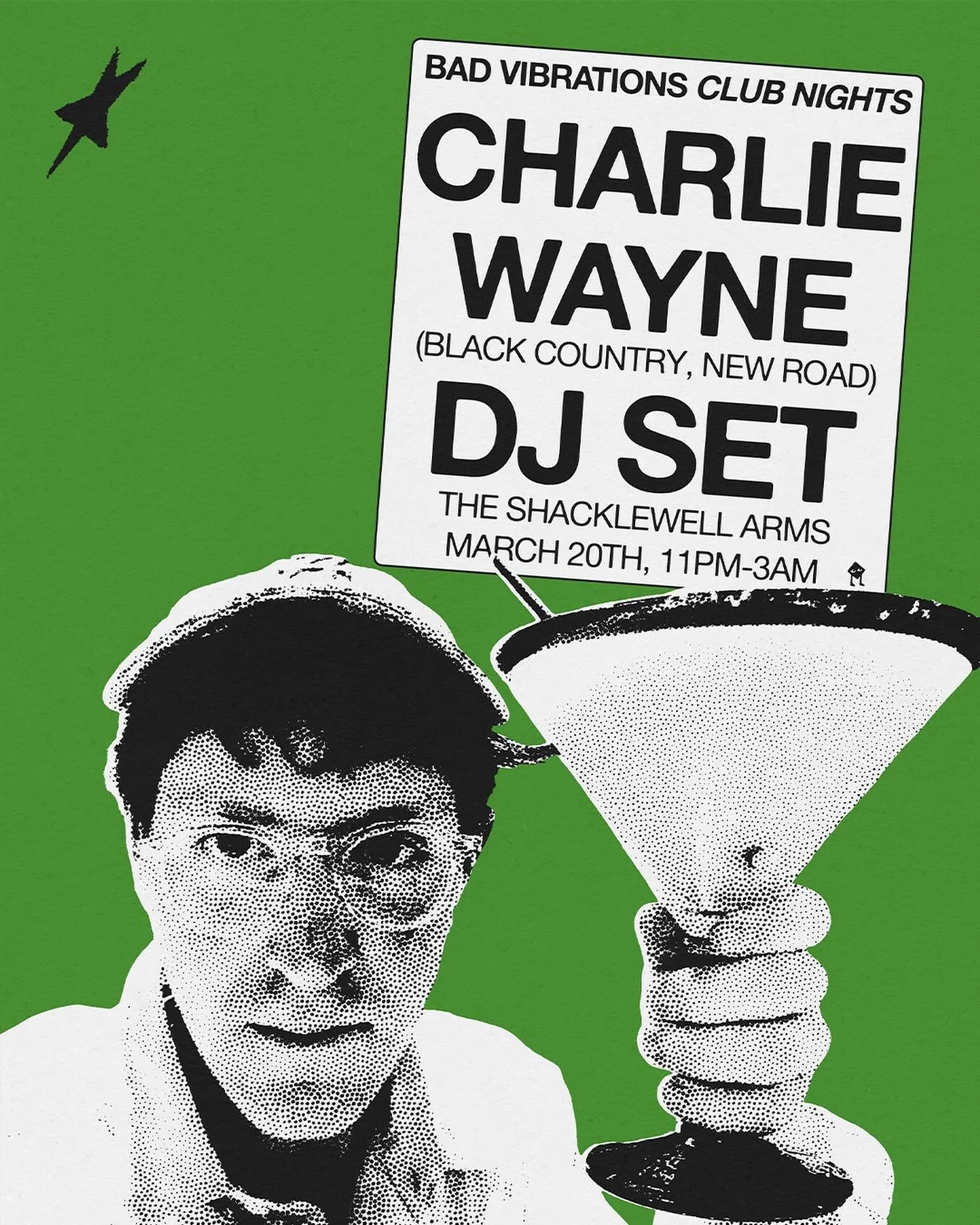 @charli.wayne from @blackcountrynewroad will be joining us in a month today @shacklewellarms spinning post-punk, alt-rock sounds all-night long from 11pm til late on 20th March! ✮ Tix @dicefm