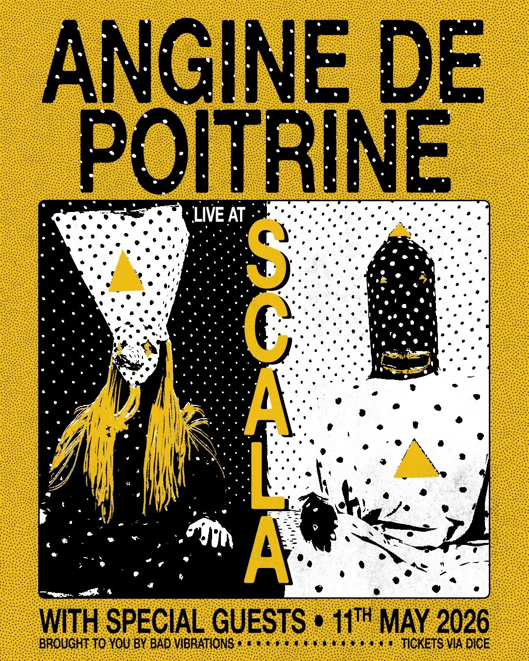 Mega excited to announce @anginedepoitrine play @scalaldn on 11th May.

Tickets go on sale this Friday at 10AM. Set your reminders. 

Disciples of planet Earth&rsquo;s rock deities, Klek and Khn de Poitrine&rsquo;s music makes hearts race and bodies 