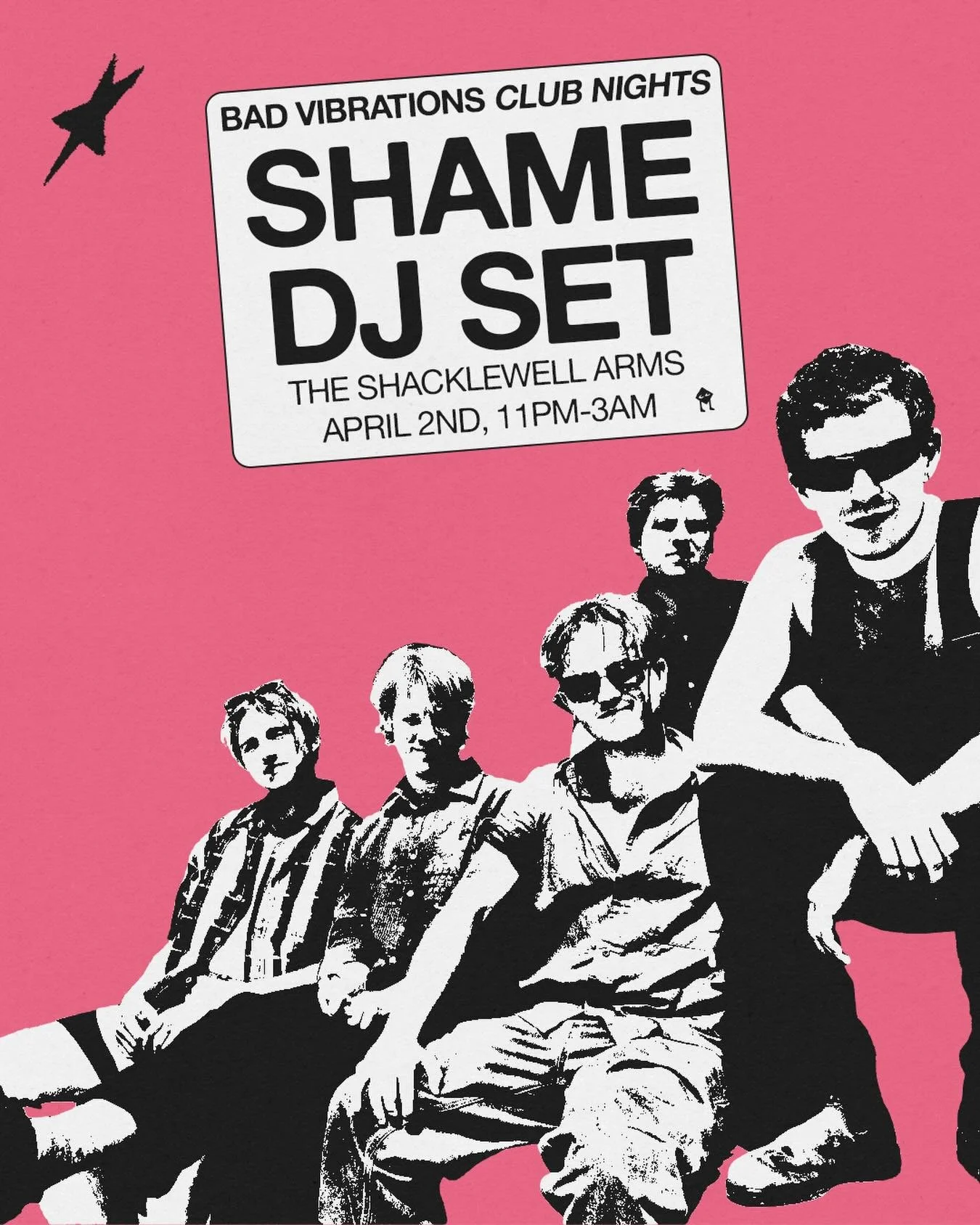 @shame DJ&rsquo;s are back, taking over @shacklewellarms  Bank Holiday weekend on 2nd April. Expect post-punk and alternative bangers spinning all night from 11PM! 

🎟️ @dicefm