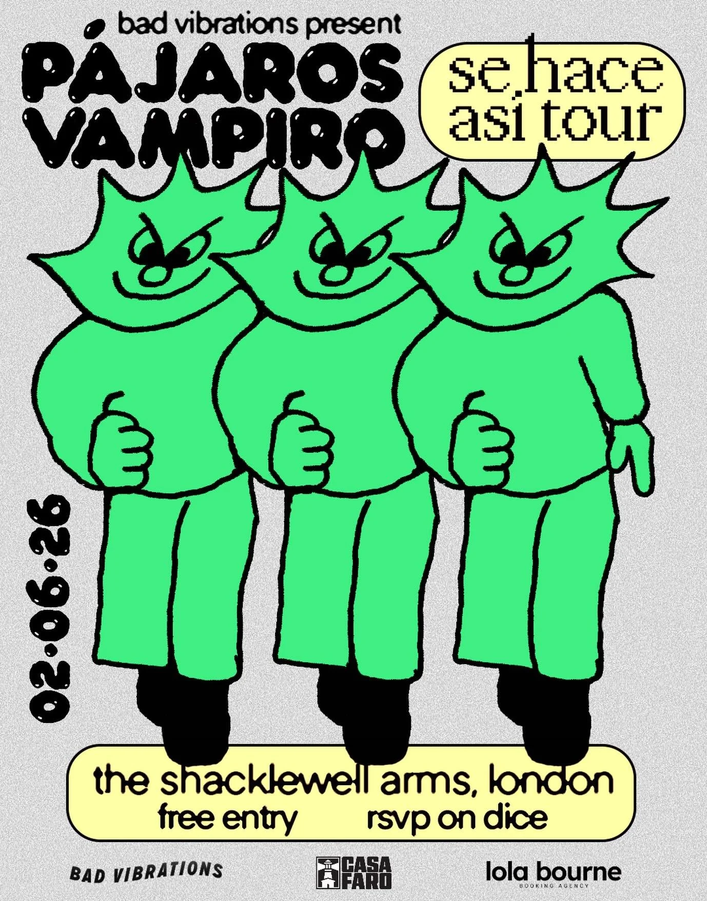 @pajarosvampiro is a DIY Mexican alternative rock band. They&rsquo;ll be joining us on their &lsquo;se hace asi&rsquo; tour @shacklewellarms on 2nd June!

Free RSVP @dicefm