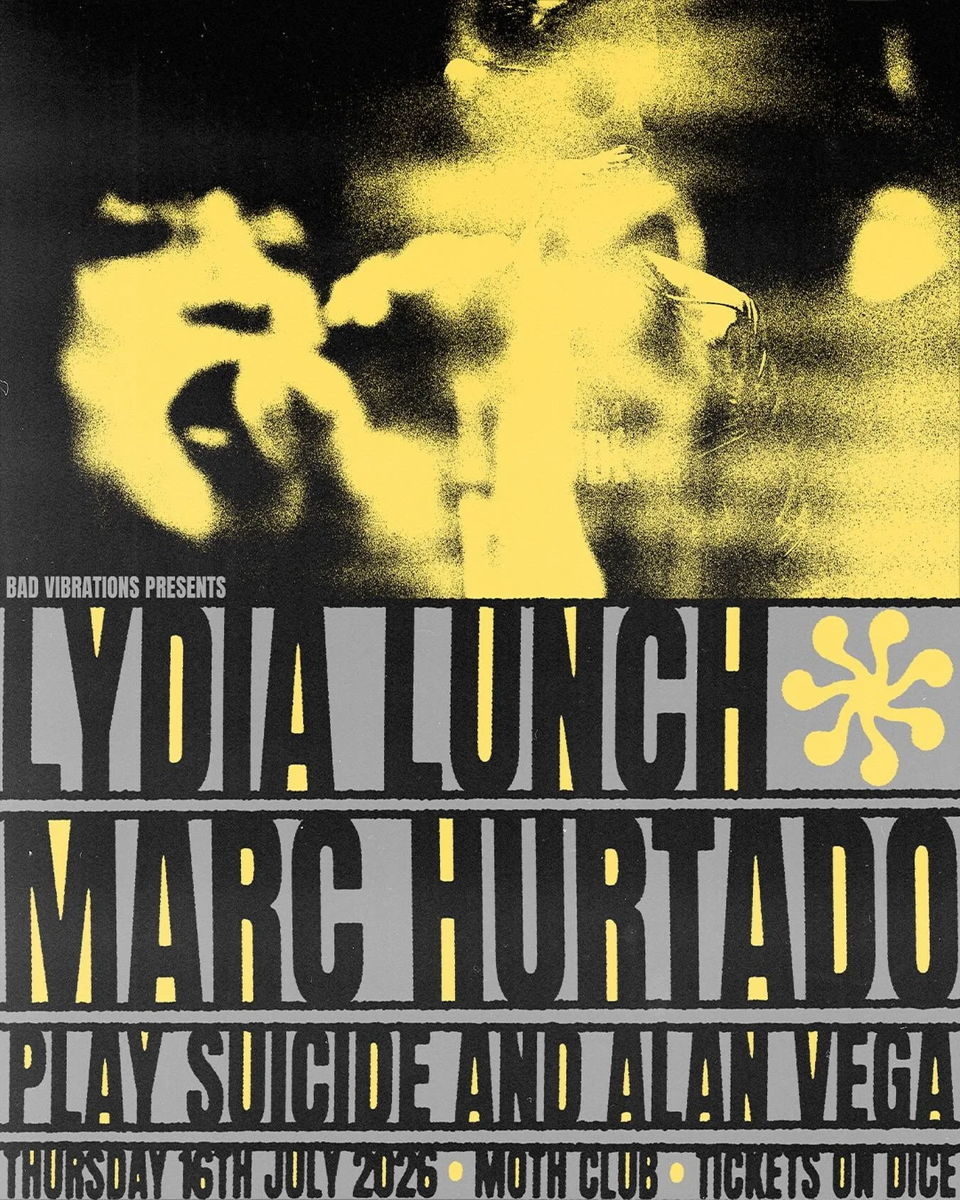 Since 2013, Lydia Lunch and Marc Hurtado renowned avant-garde artists have joined forces on a series of intense musical projects, including a powerful tribute to the band Suicide. They return to @mothclub for a special show on 16 July. 

Tickets go o