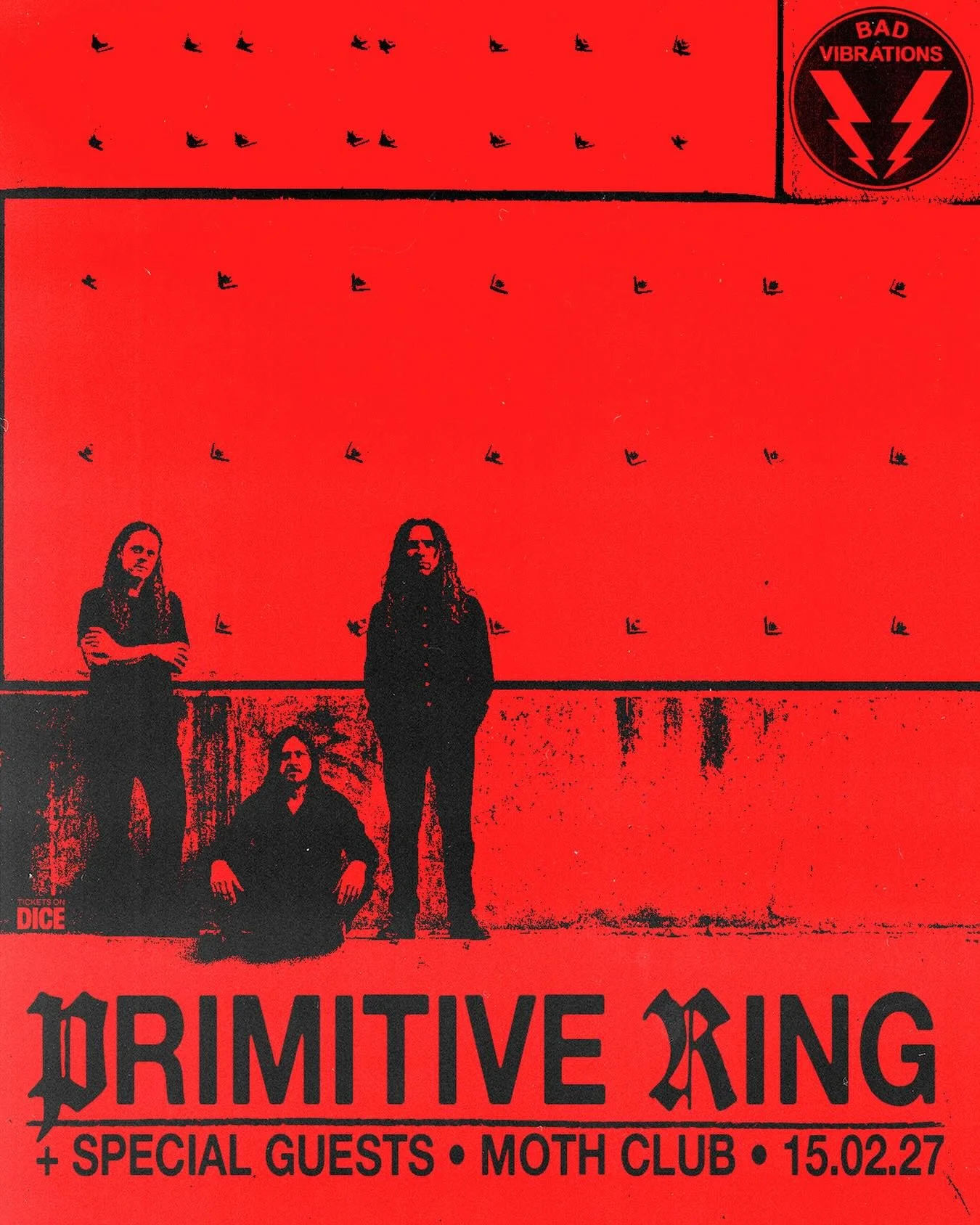 Los Angeles power trio Primitive Ring (members of Fuzz, Hooveriii and Frankie &amp; The Witch Fingers) join us on 15th February 2027 @mothclub for a special show to celebrate the release of new self-titled album. 

Tickets On sale in 2 days @dicefm