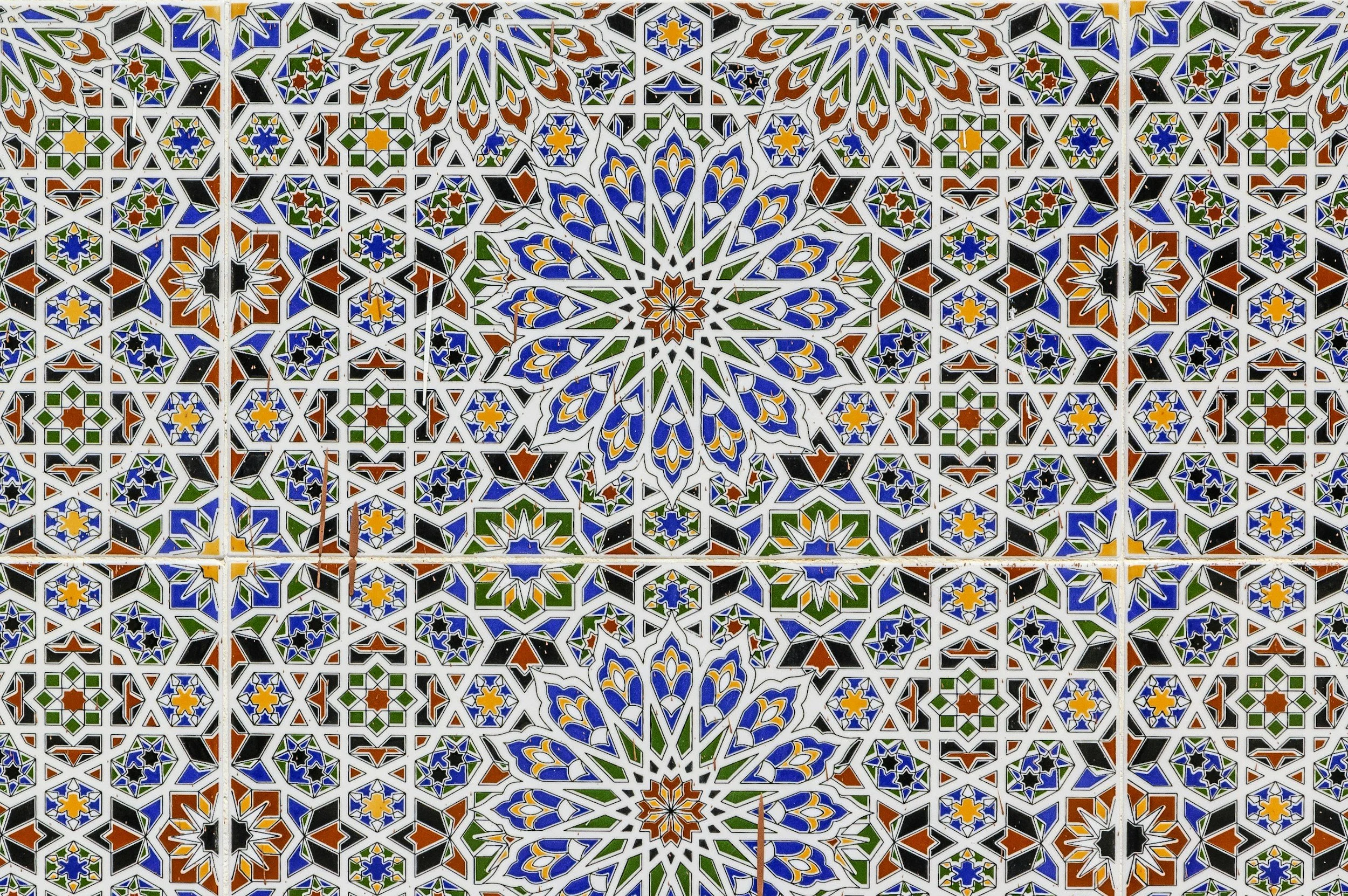 Colorful geometric tile pattern representing the diverse cultures and identities honored at Vibrant Life Counseling.