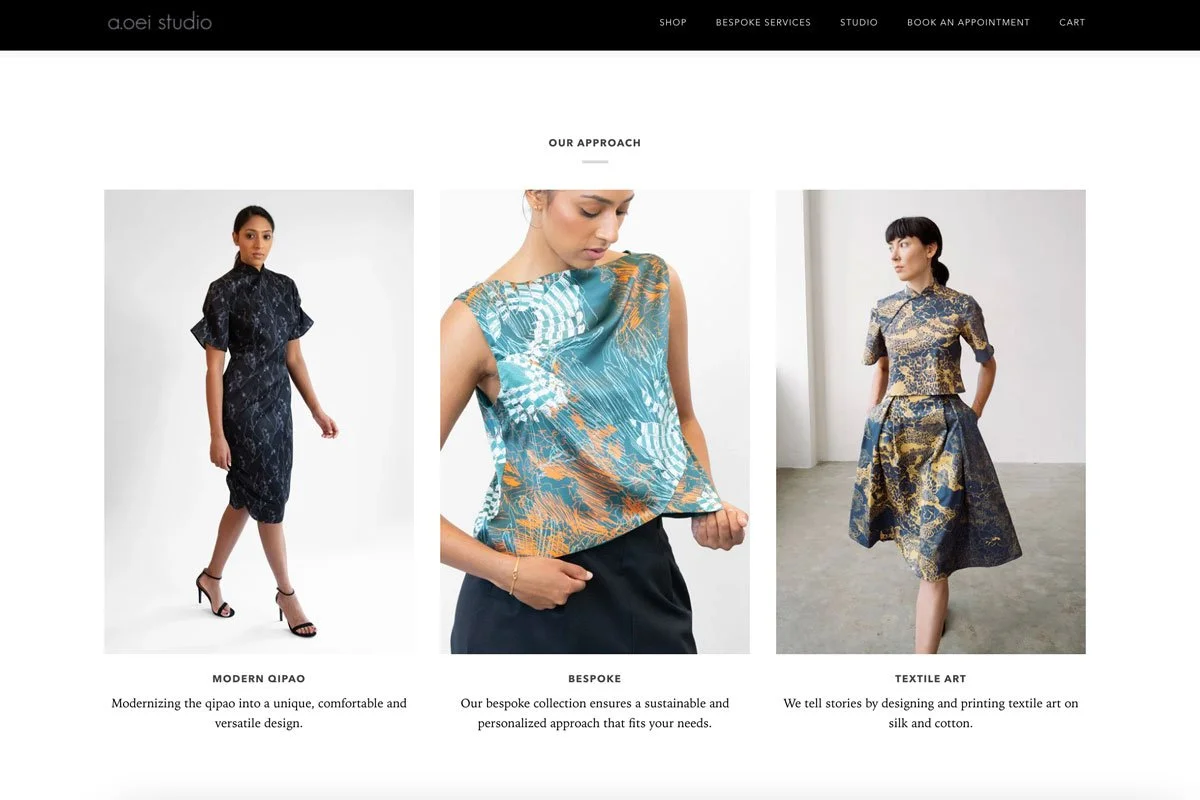 website design for emerging fashion brand