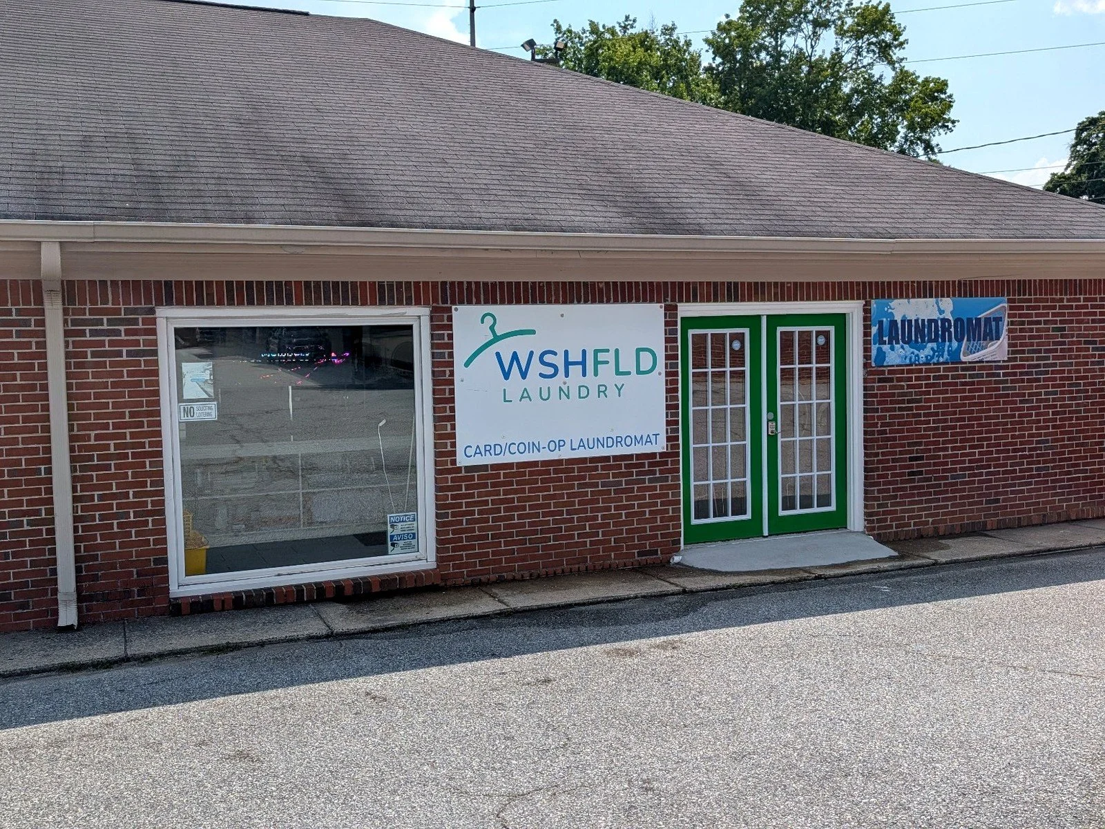 Exterior of WSHFLD Laundry at 3721 Macon Road in Columbus, Georgia.