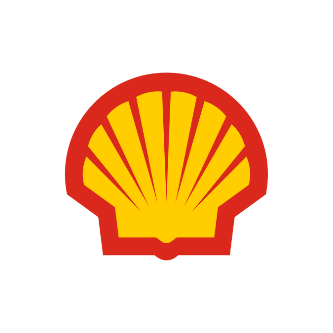 Shell logo with a yellow shell outline and red border