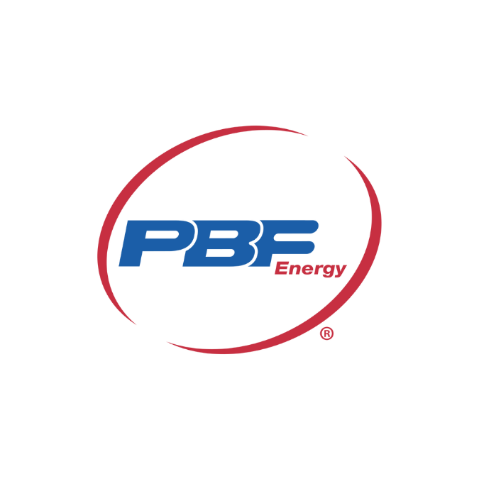 PBF Energy logo with red swoosh around the name.