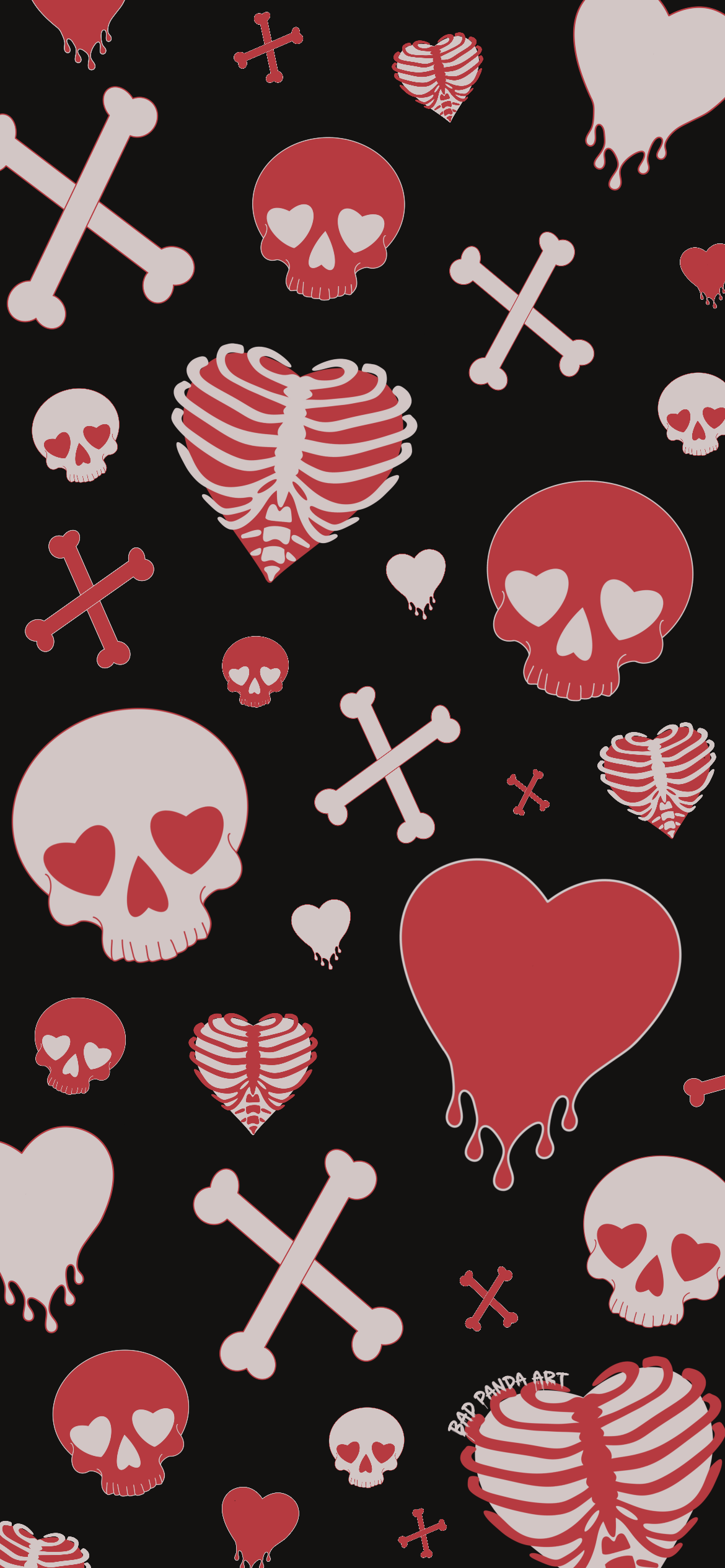 (FREE DL) Love is Deadly Valentine Phone Wallpaper / Red
