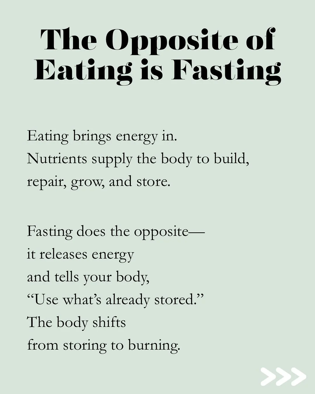 I&rsquo;ve been a strong advocate of fasting for the past couple of years. When done correctly, fasting can improve metabolism and help your body switch from storing fat to burning fat.

☯️ Think of it like yin and yang: eating builds up, fasting cle