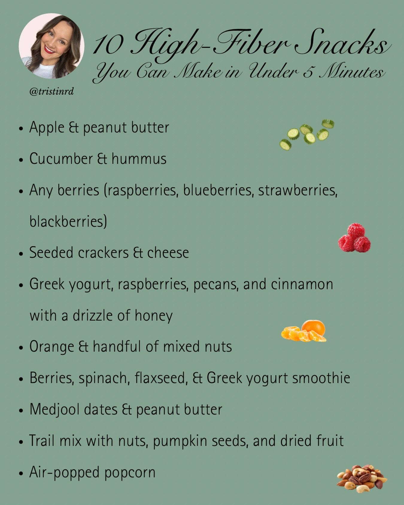 high-fiber snacks in under 5 minutes. save this for later 👌