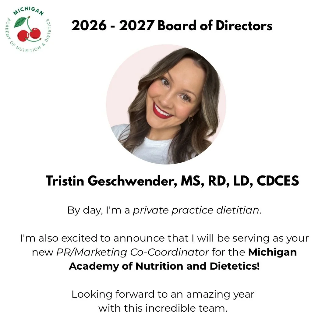 It is such an honor to serve on the board this year for @eatrightmich! I&rsquo;ve already met so many incredible dietitians by being a part of this board, including my co-chair, @dietitianjuliefeldman. Excited to help improve the health and well-bein