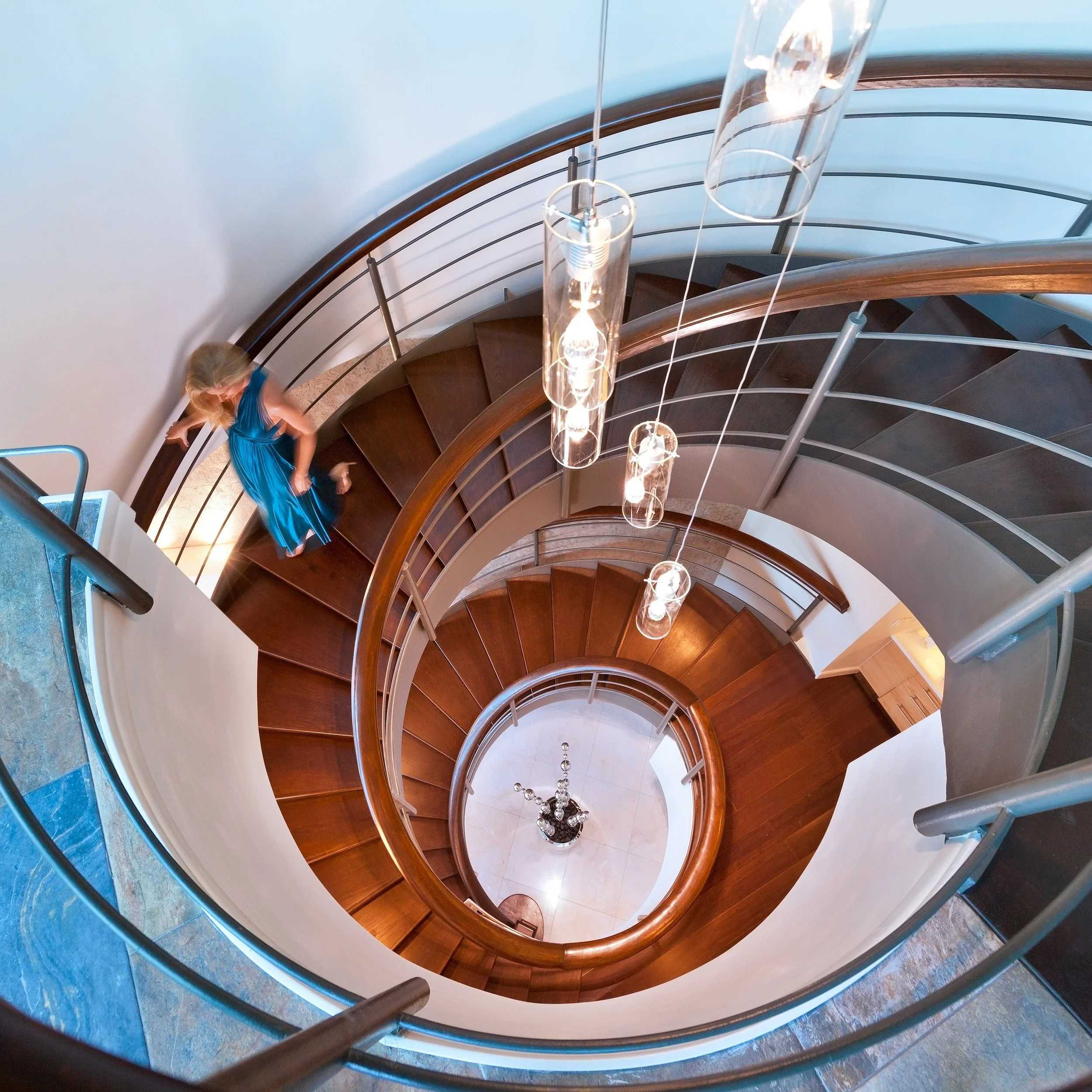 THE RENAISSANCE SHORELANDS TRINIDAD APR-2014 STAIRWELL LOOKING DOWN WITH TALENT.jpg