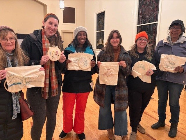 Join us at The Hub this Tuesday (12/16) from 5-7pm for our Community Quilt Workshop. This is a free, beginner-friendly embroidery class with all supplies and instruction included. Come to one class or attend them all&ndash; this is a great, low press
