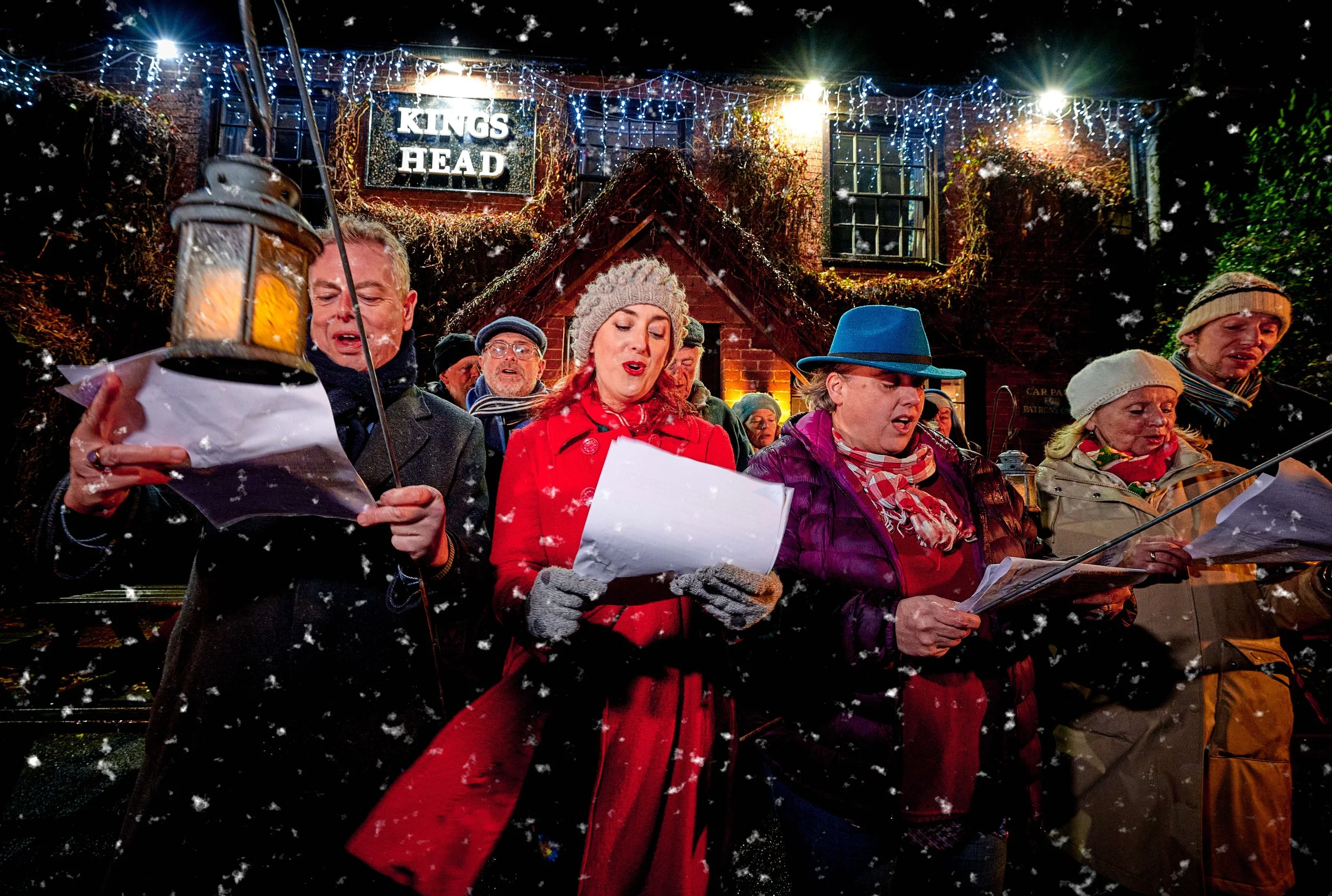 The Kings Head Carol Singers appear on ITV News Meridian