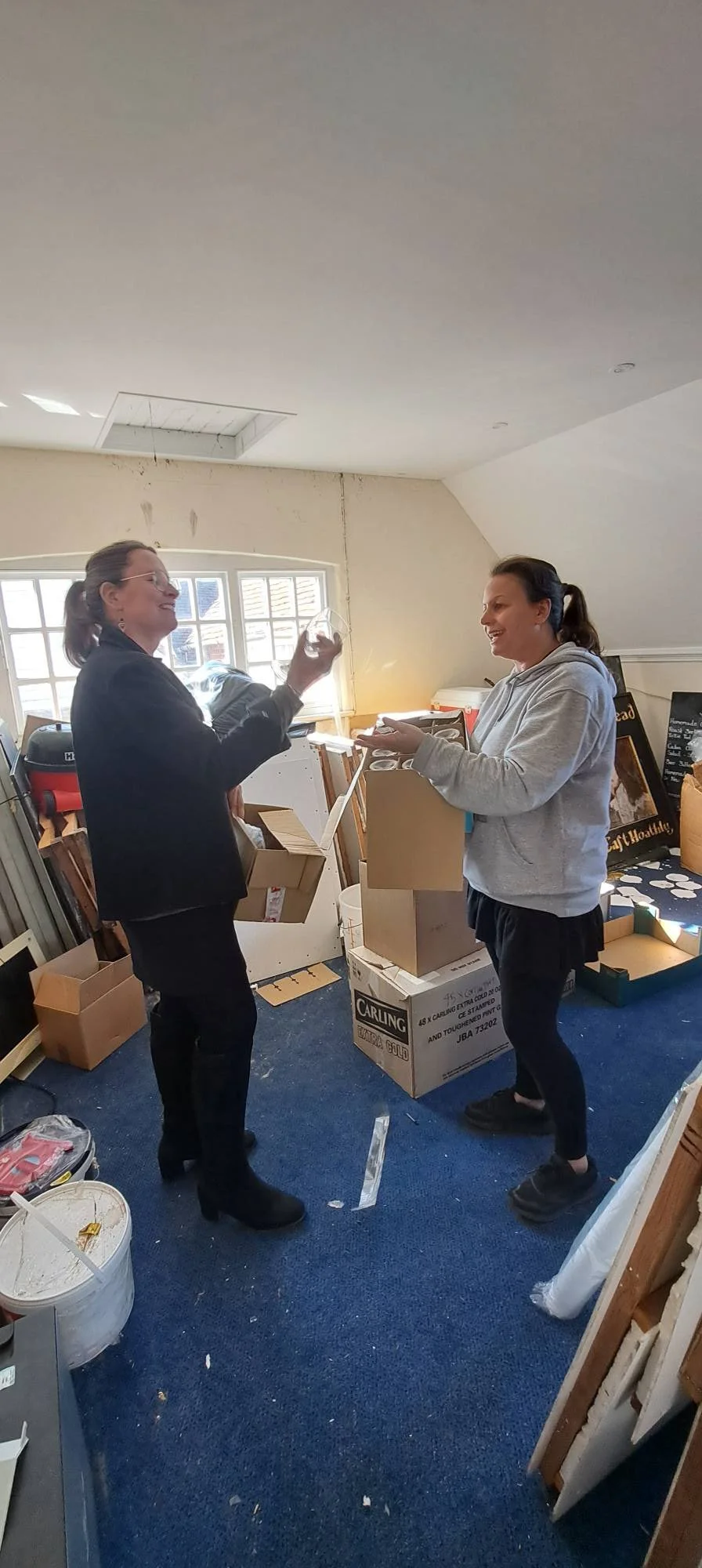 Our lovely bar team auditing glassware