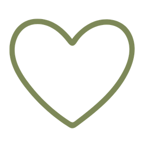 Outline of a heart shape in green color.