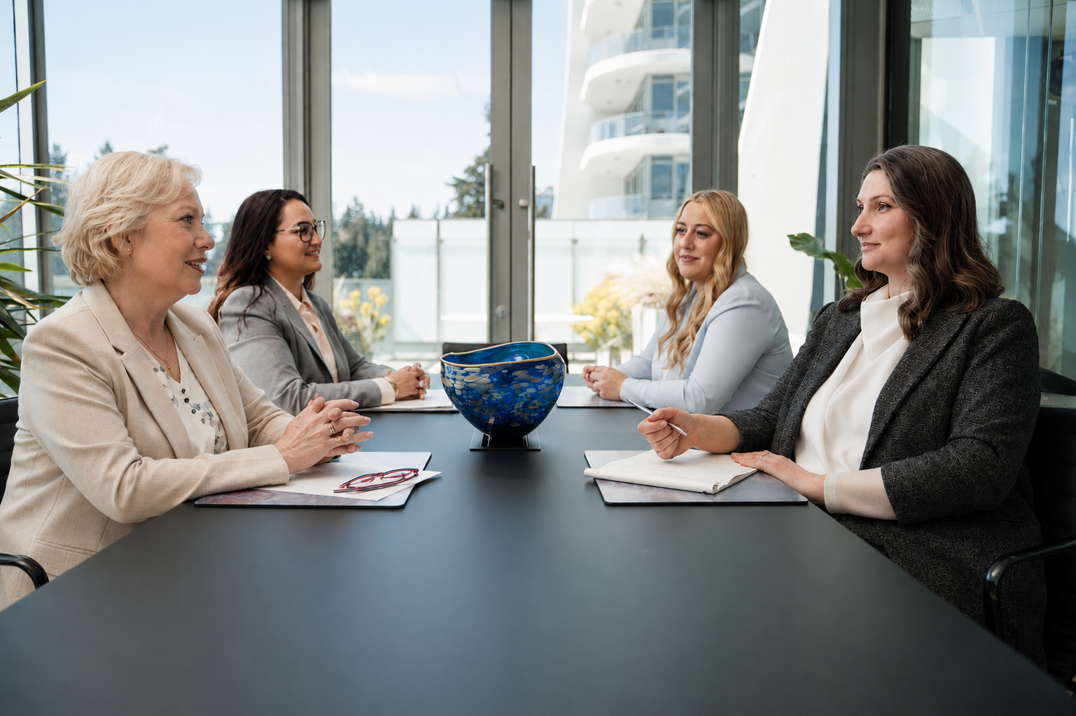 Lawyer mediating a business dispute resolution session
