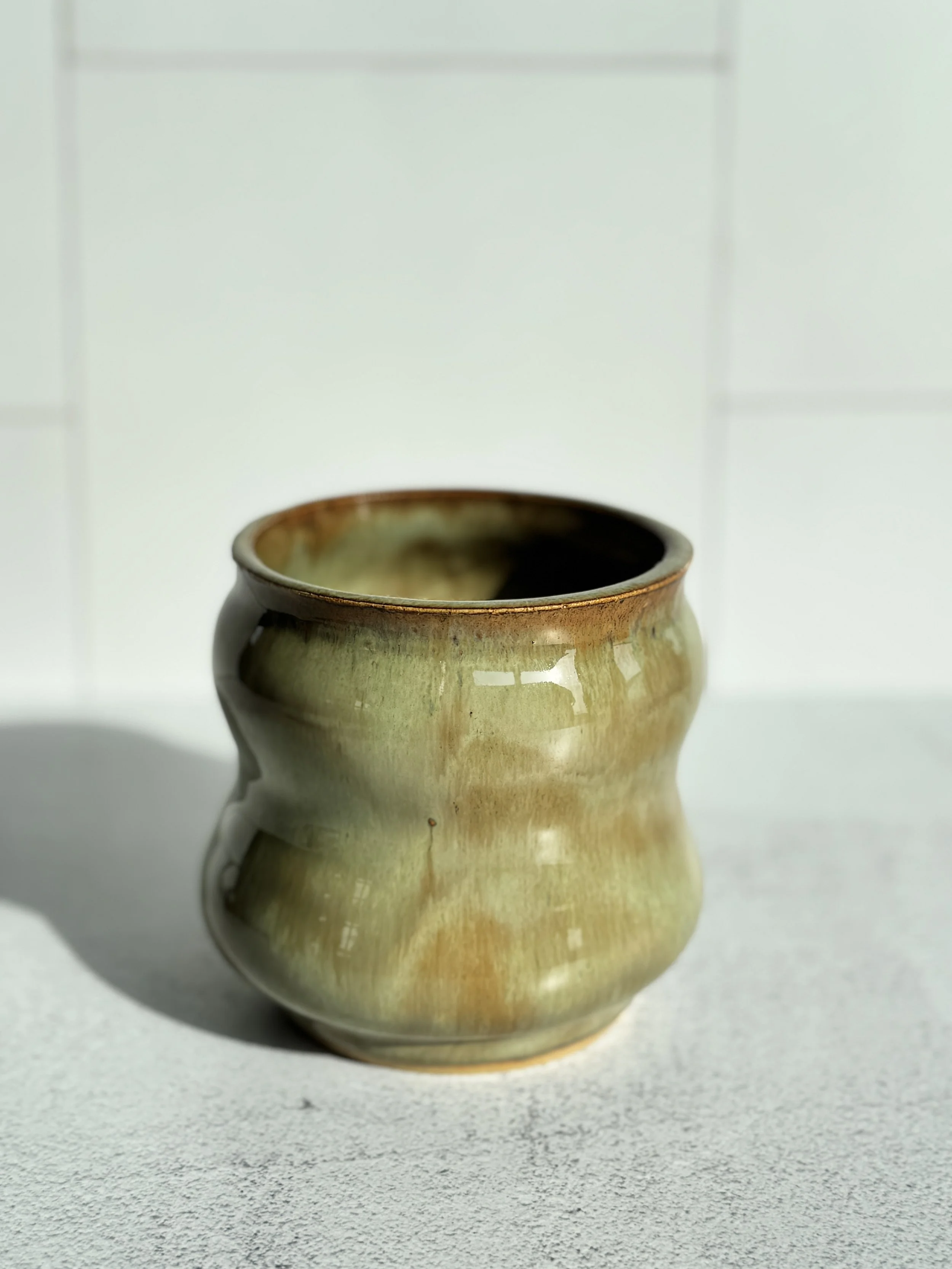 Desert Oasis Handmade Large Bubble Ceramic Cup/Vase