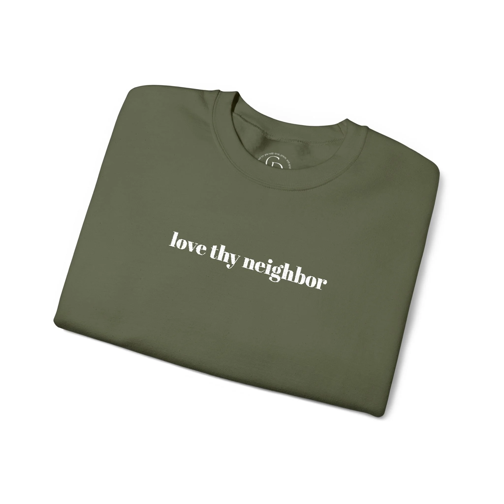 Love Thy Neighbor Embroidered Crewneck Sweatshirt