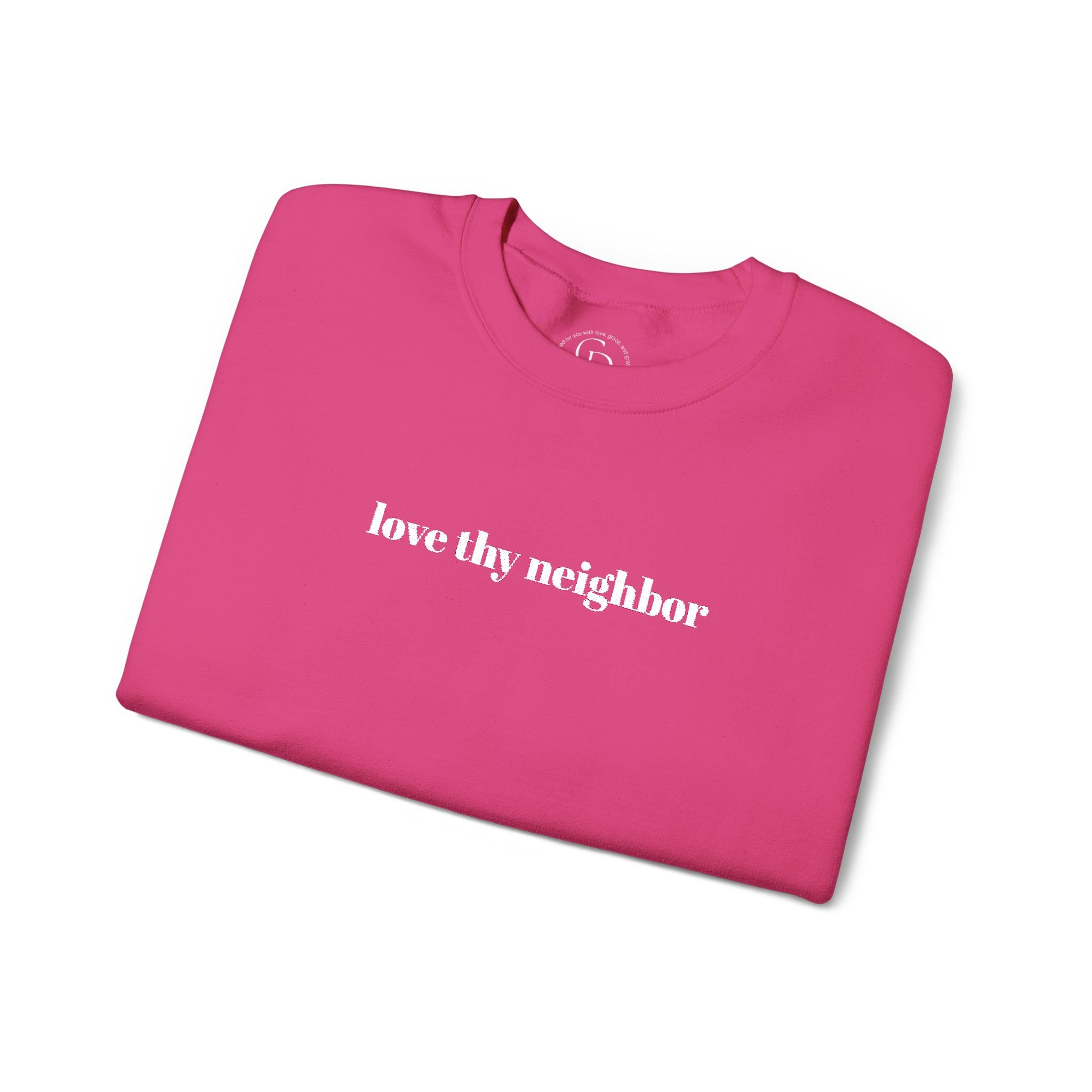 Love Thy Neighbor Embroidered Crewneck Sweatshirt
