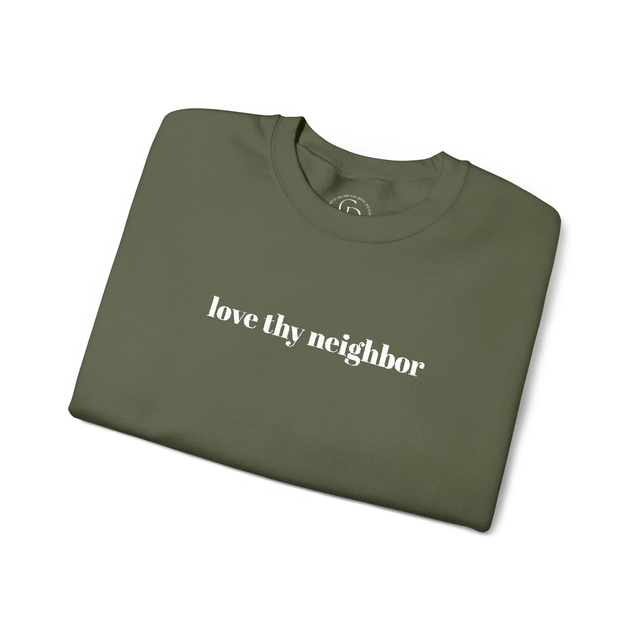 Love Thy Neighbor Embroidered Crewneck Sweatshirt