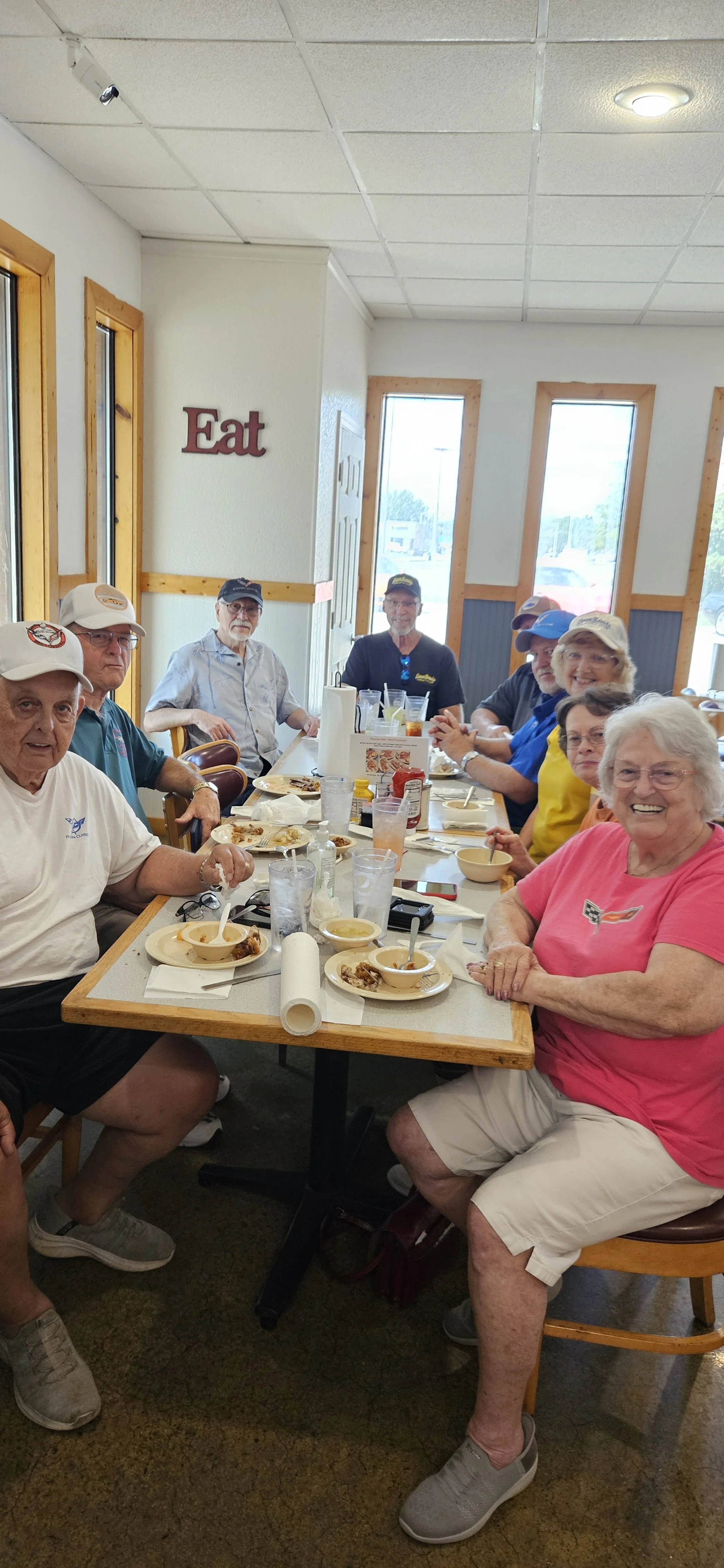 Enjoying the buffet at Bonnie's.