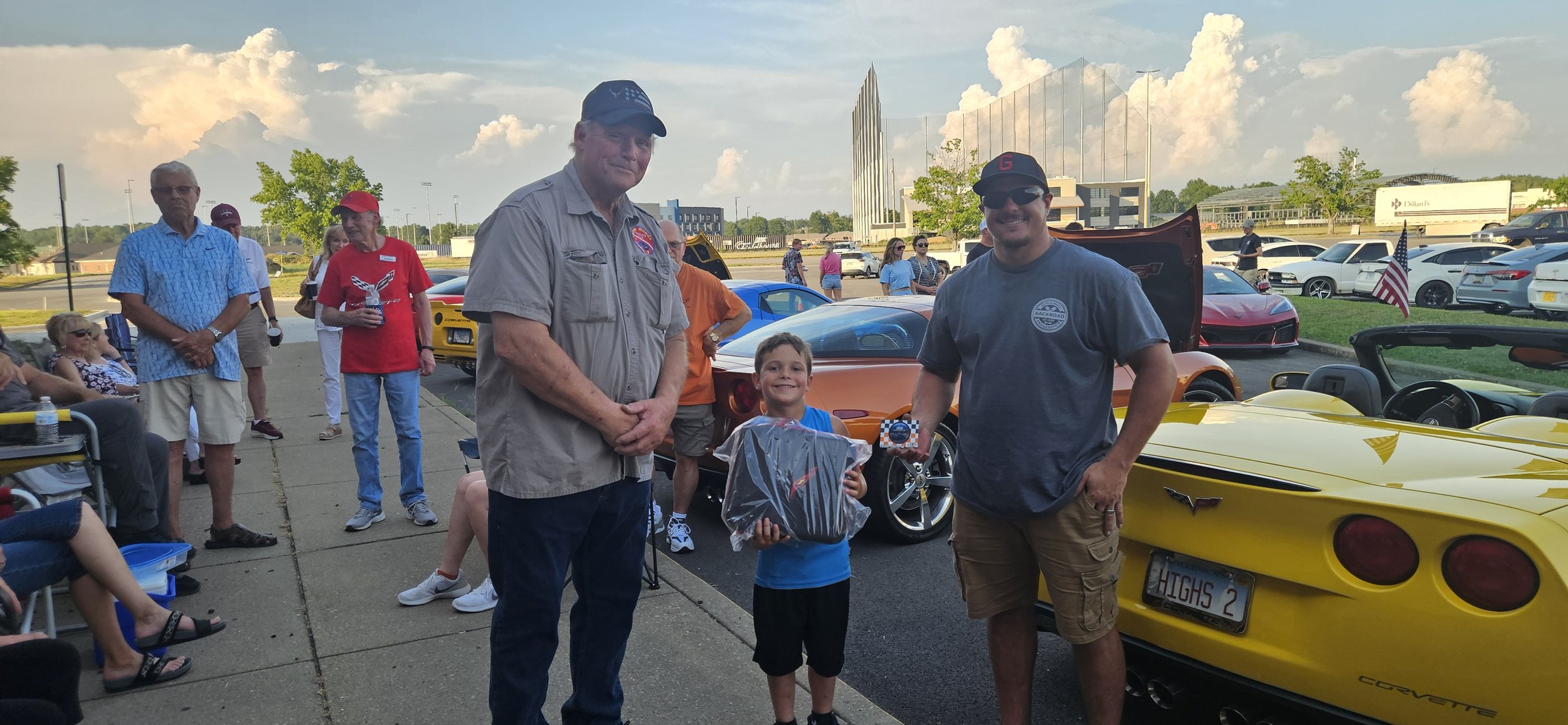 Cruise-In participant Tylor and son won the door prize.