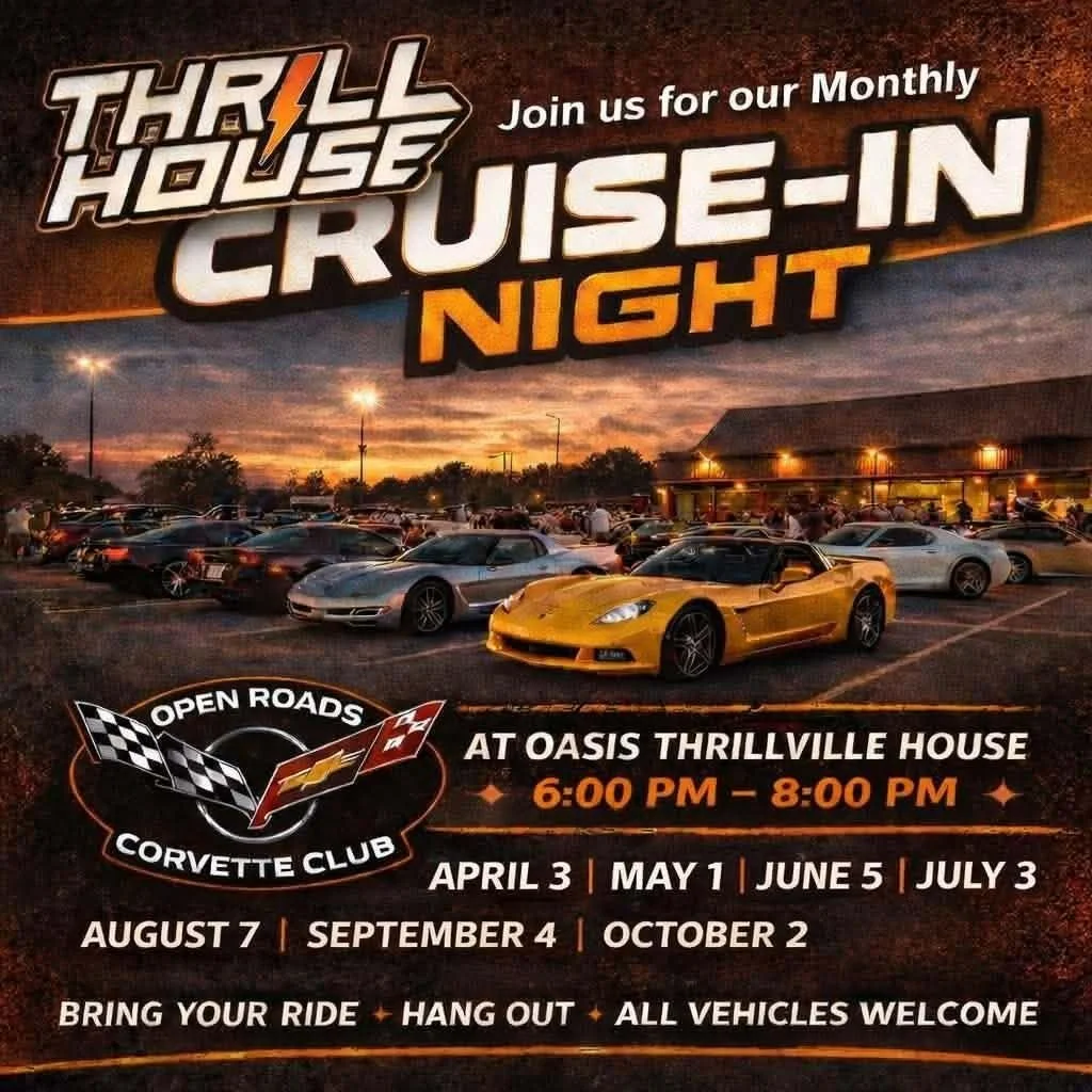 July 3, 2026 Open Roads Corvette Club/ Thrill House Cruise-In.