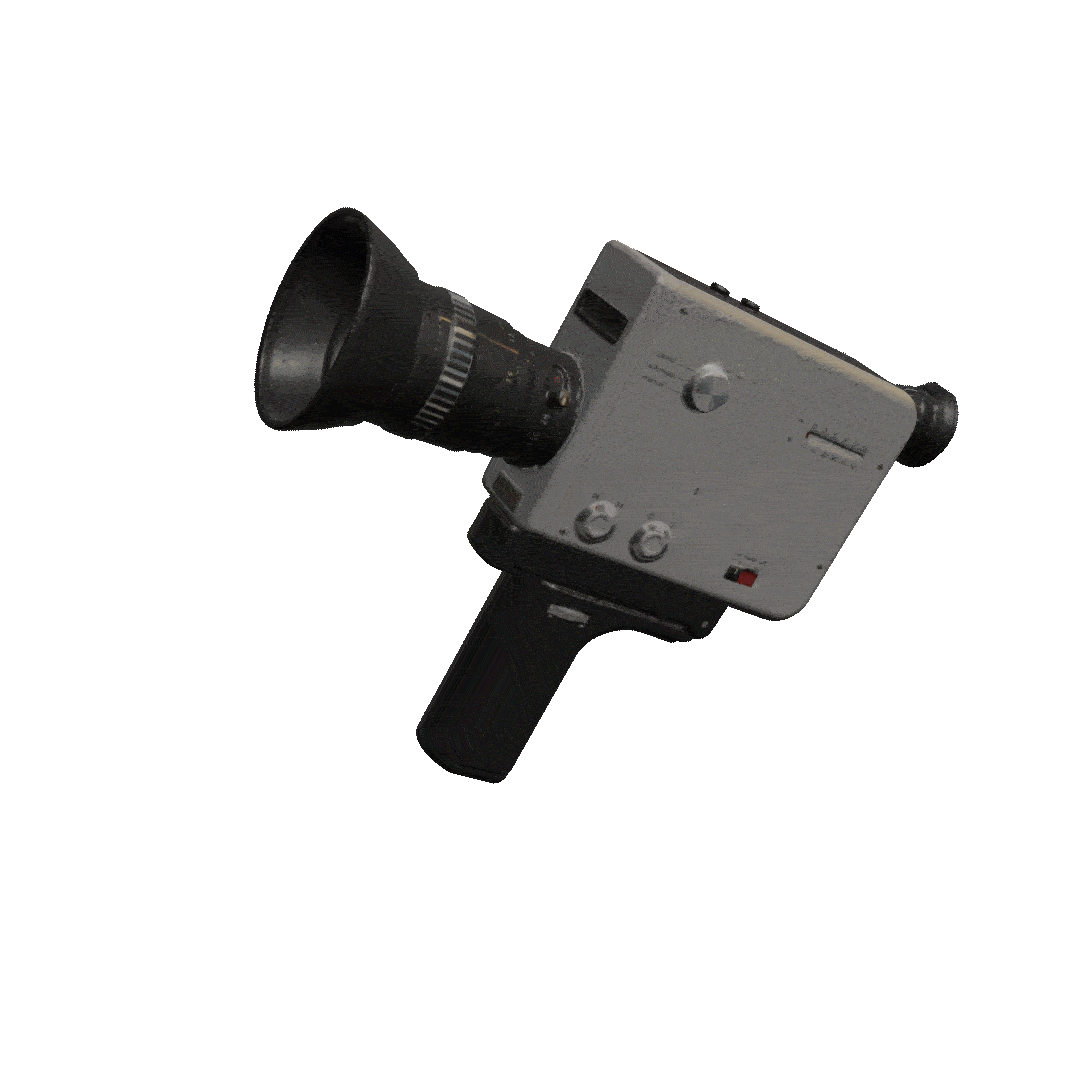 Eine Super8 Kamera drehend